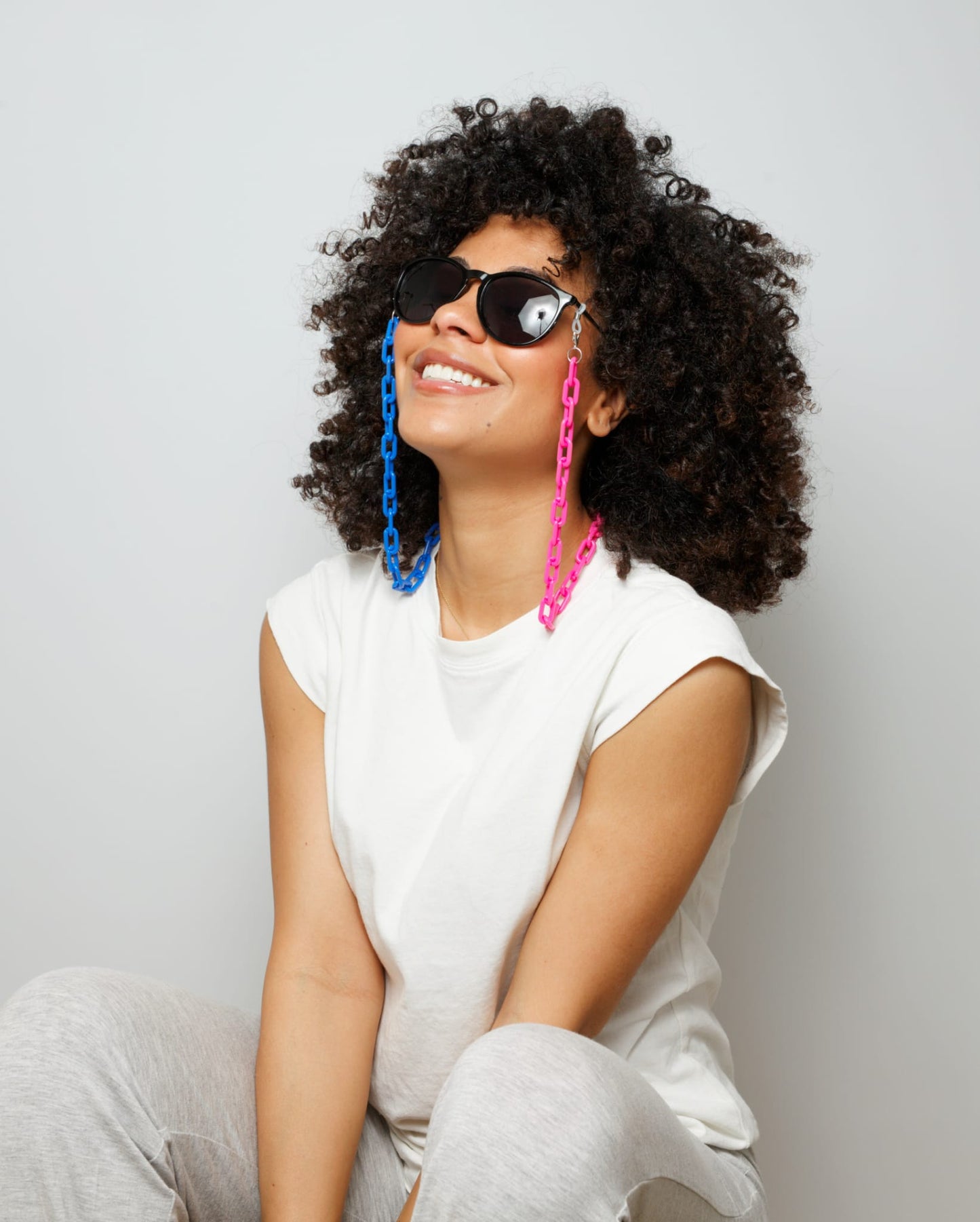 Laguna – Cobalt & Magenta Chunky Acrylic Glasses Chain