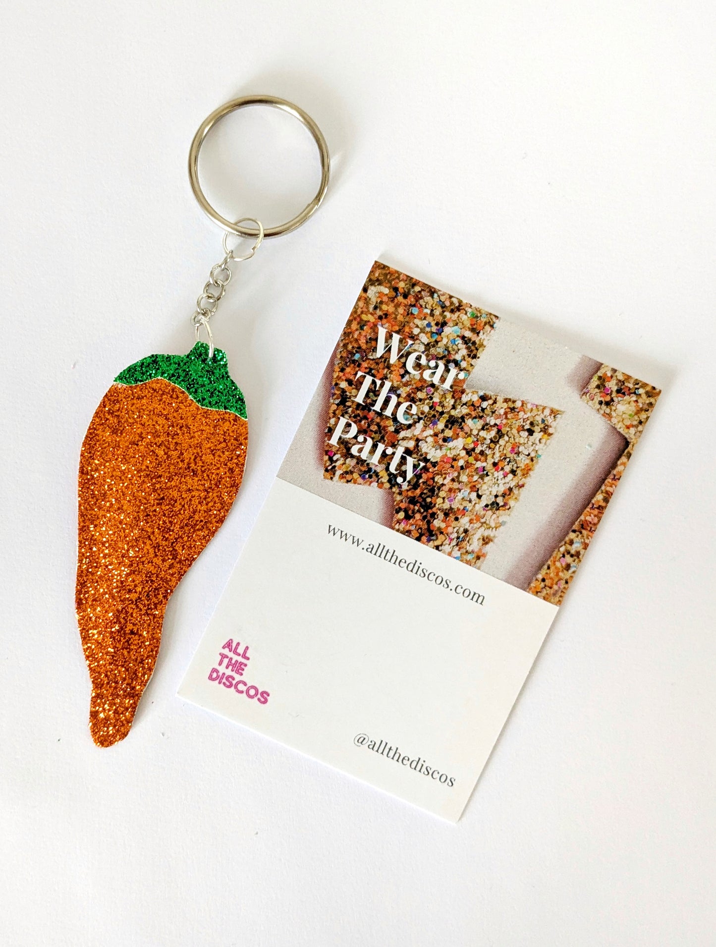 Neurospicy Chilli Pepper Keyring - Bright Orange