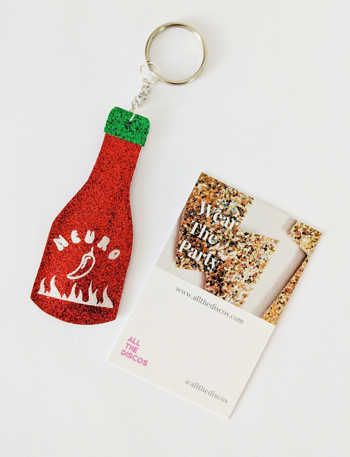 'Neurospicy' Hot Sauce Key Ring
