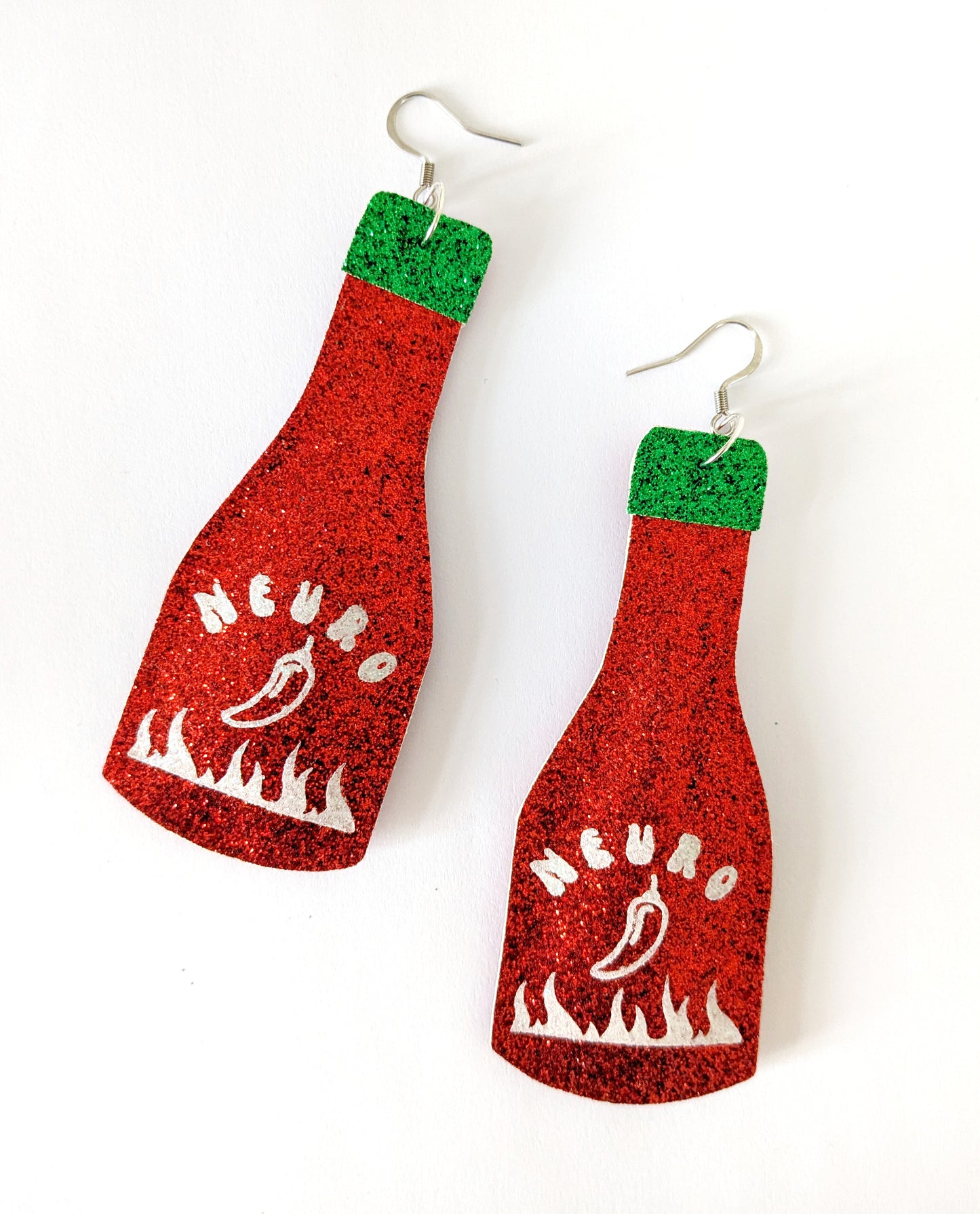 'Neurospicy' Hot Sauce Earrings