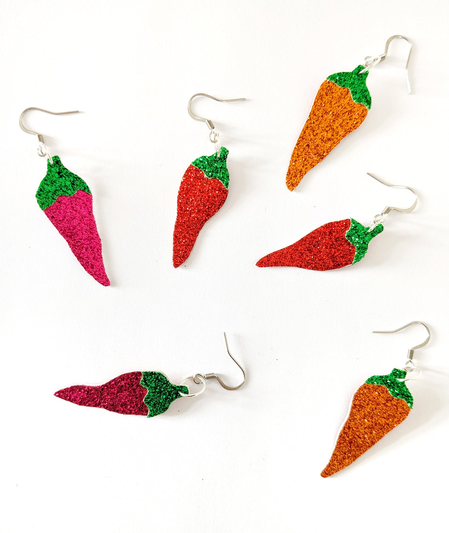 Neurospicy Mini Chilli Pepper Earrings - Hot Pink