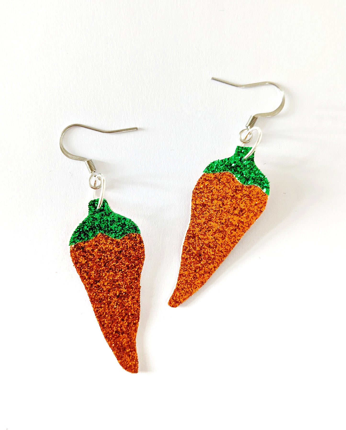 Neurospicy Mini Chilli Pepper Earrings - Bright Orange