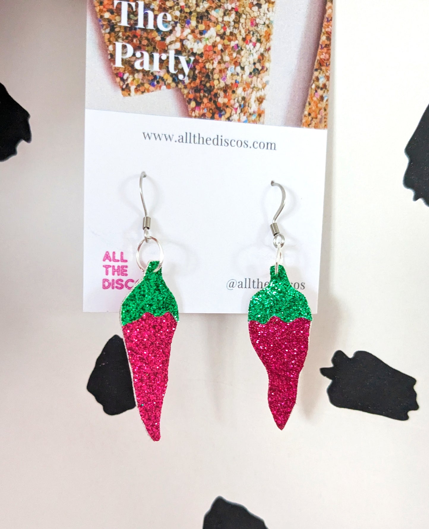 Neurospicy Mini Chilli Pepper Earrings - Hot Pink