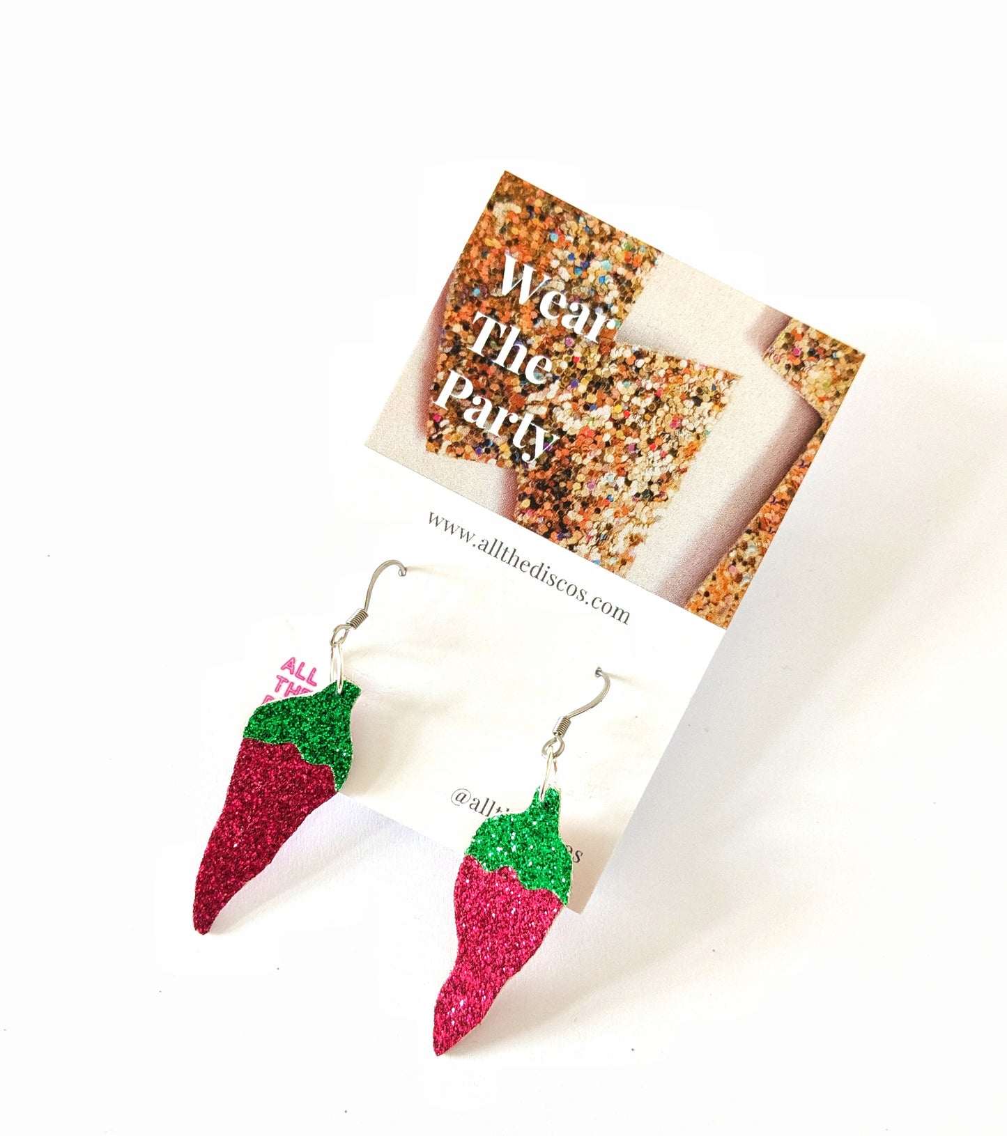 Neurospicy Mini Chilli Pepper Earrings - Hot Pink