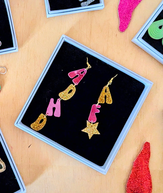 ADHD AF Acrylic Dangle Earrings by Working Clasp
