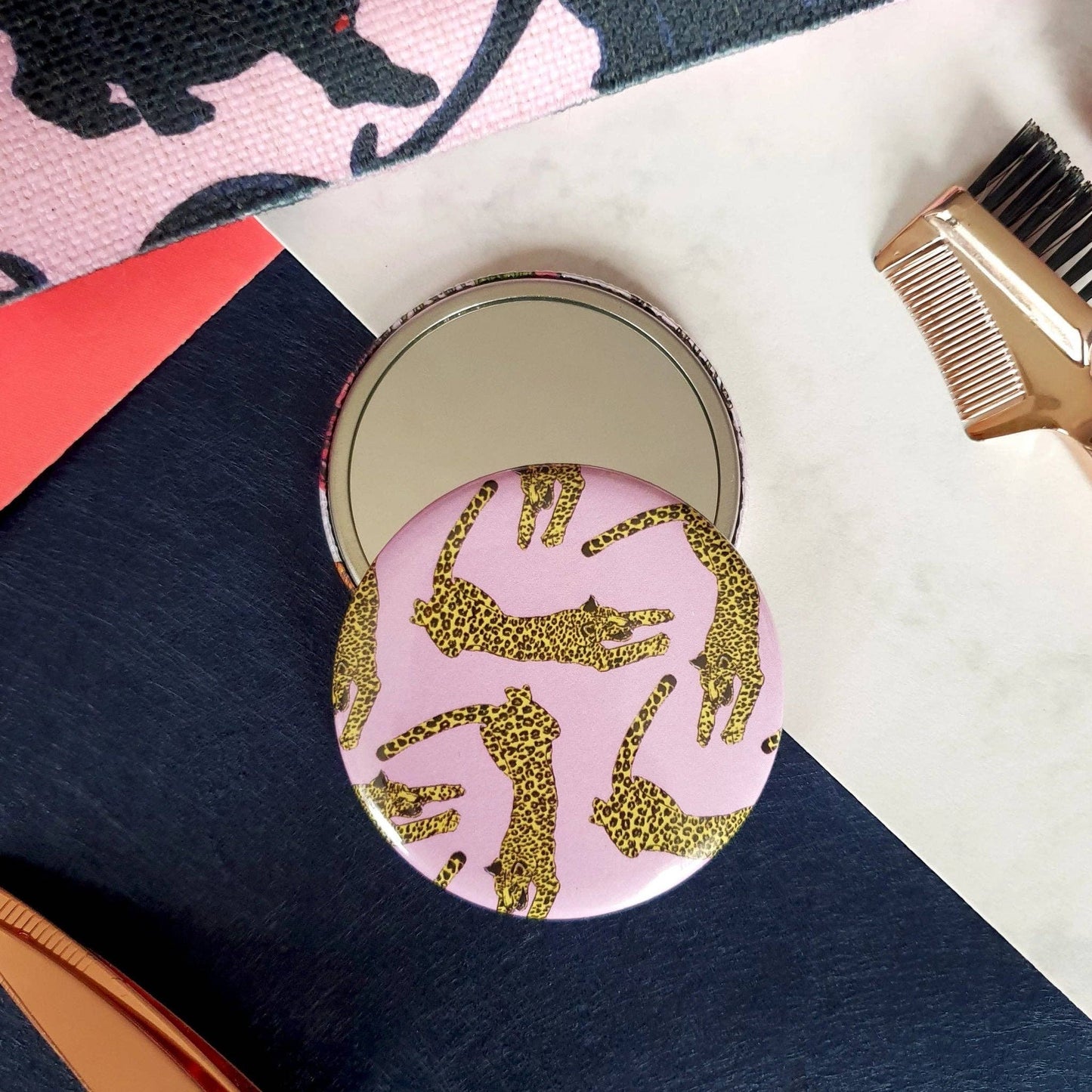 Leopard Print Pocket Mirror