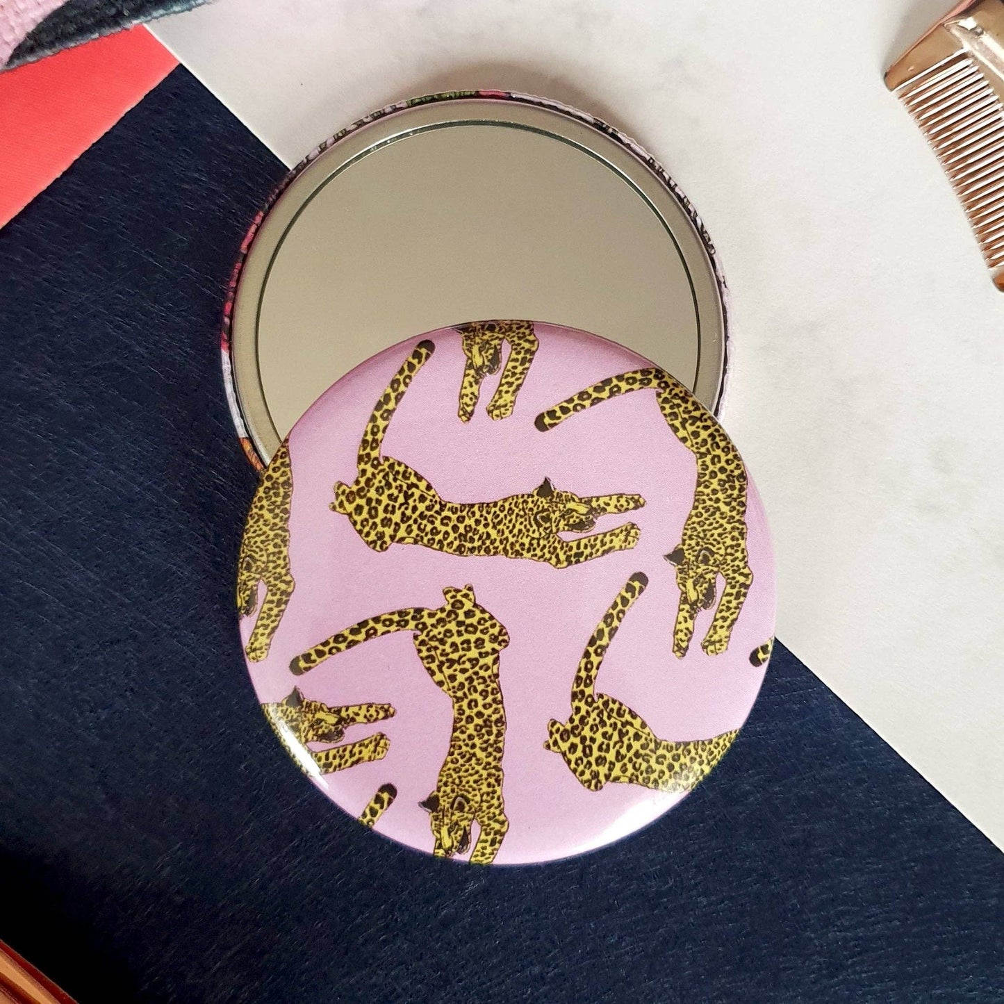 Leopard Print Pocket Mirror