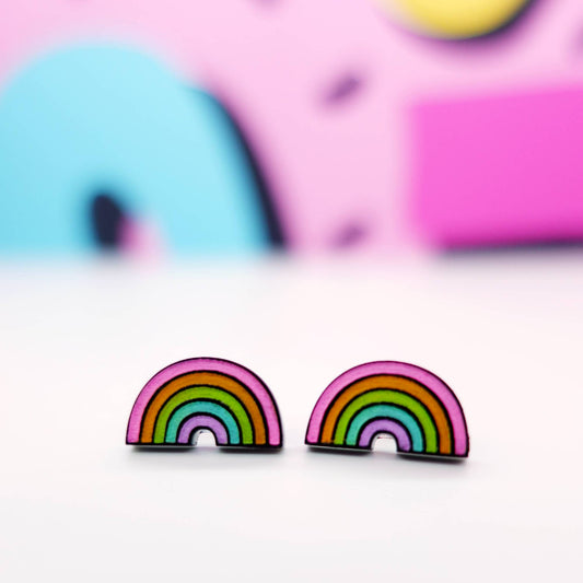 Rainbow Stud Earrings