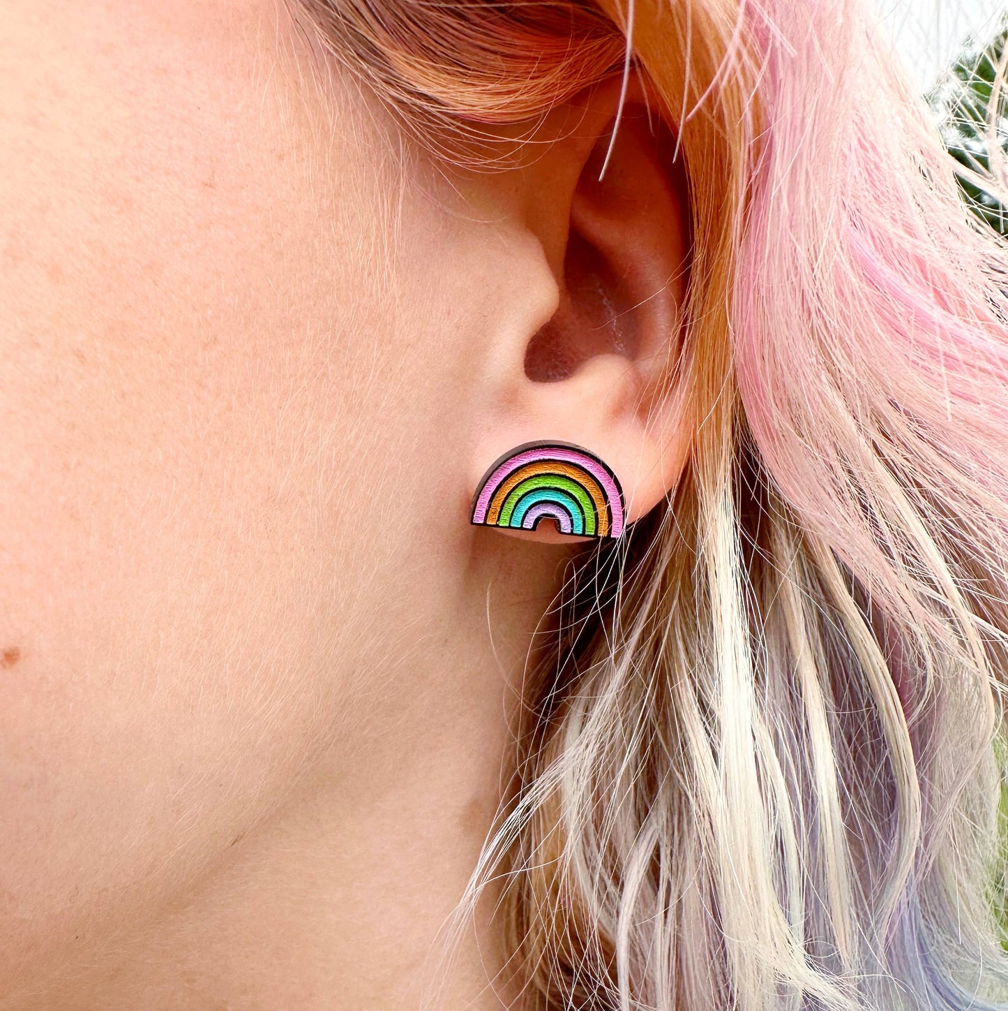 Rainbow Stud Earrings