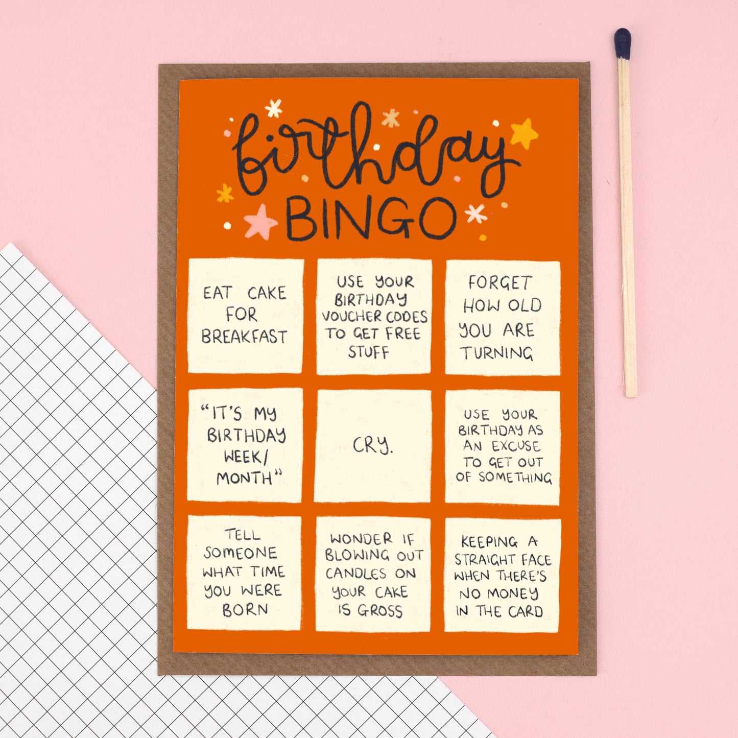 Greeting card - birthday bingo