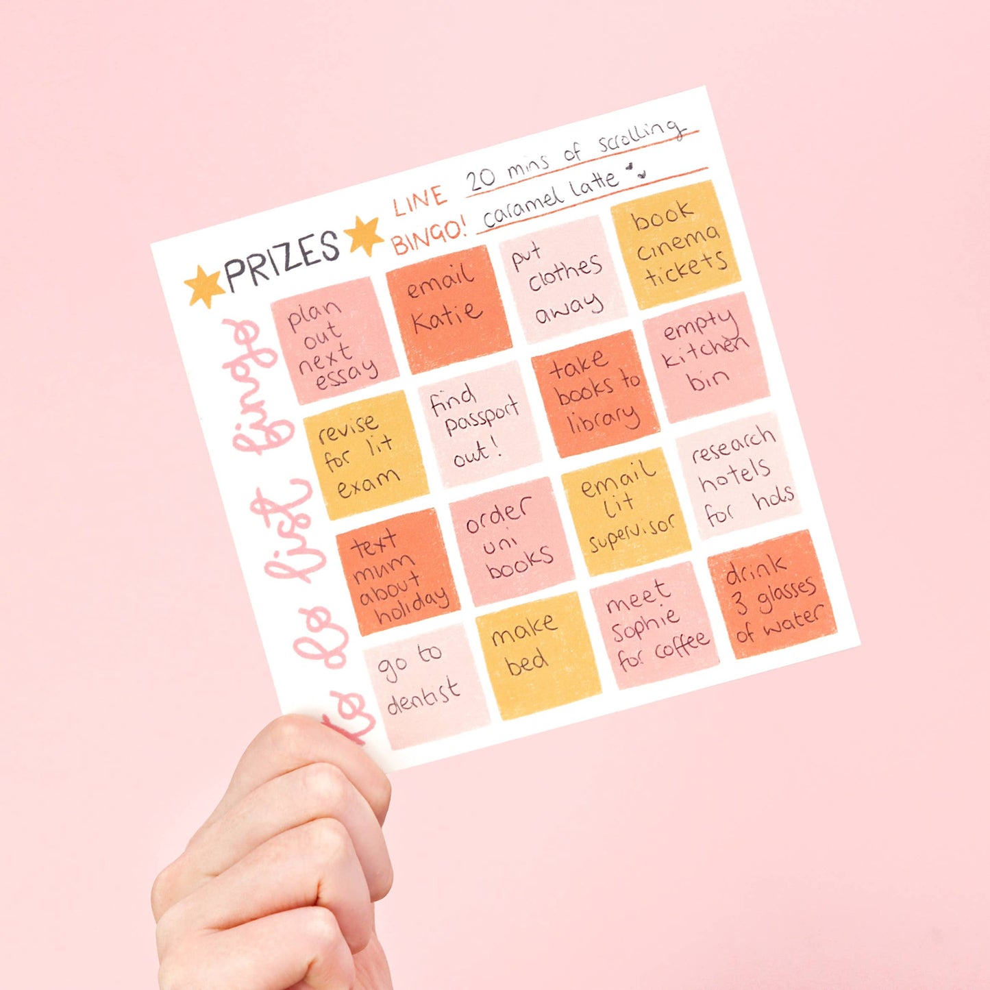 To do list bingo - square notepad