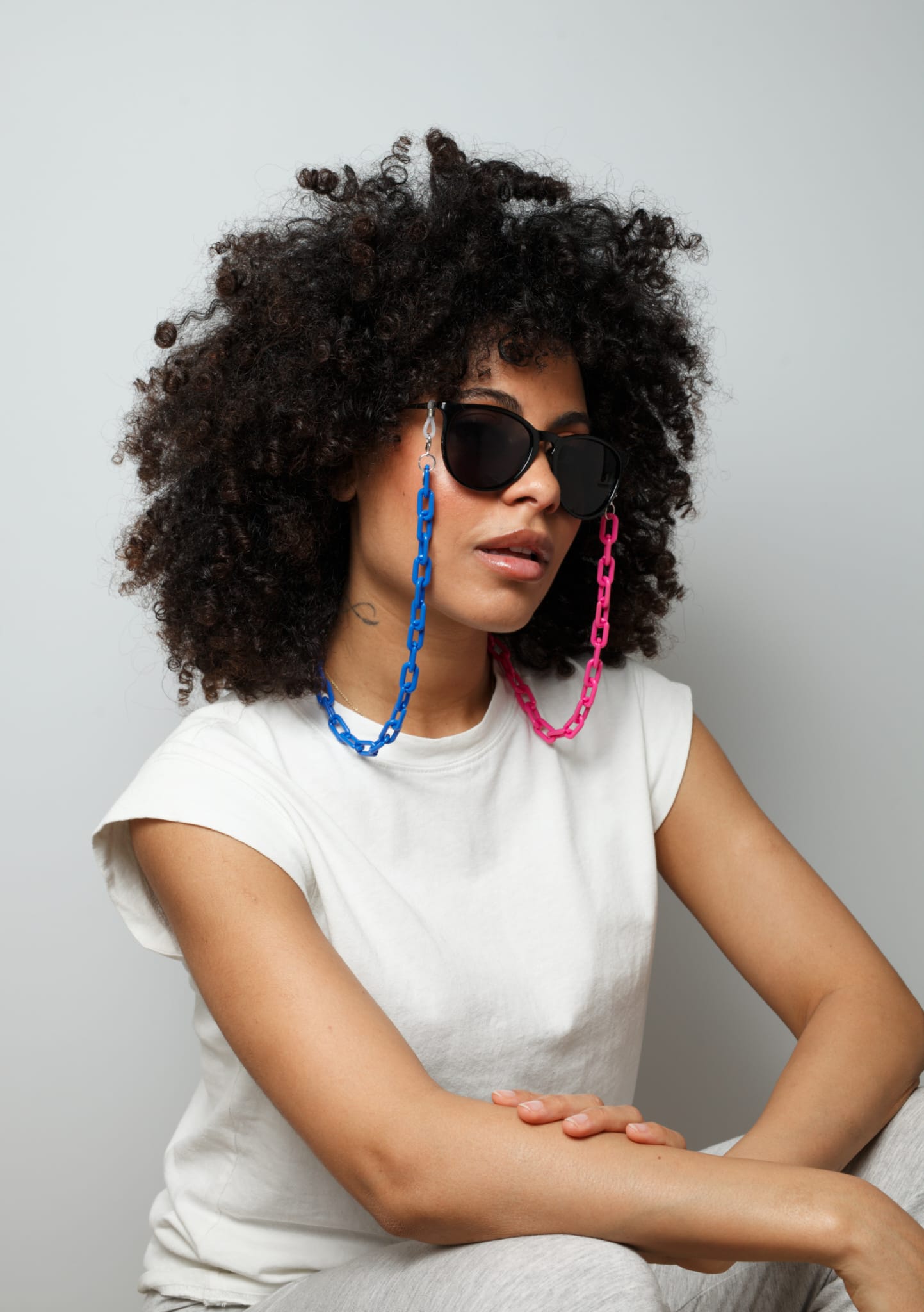 Laguna – Cobalt & Magenta Chunky Acrylic Glasses Chain