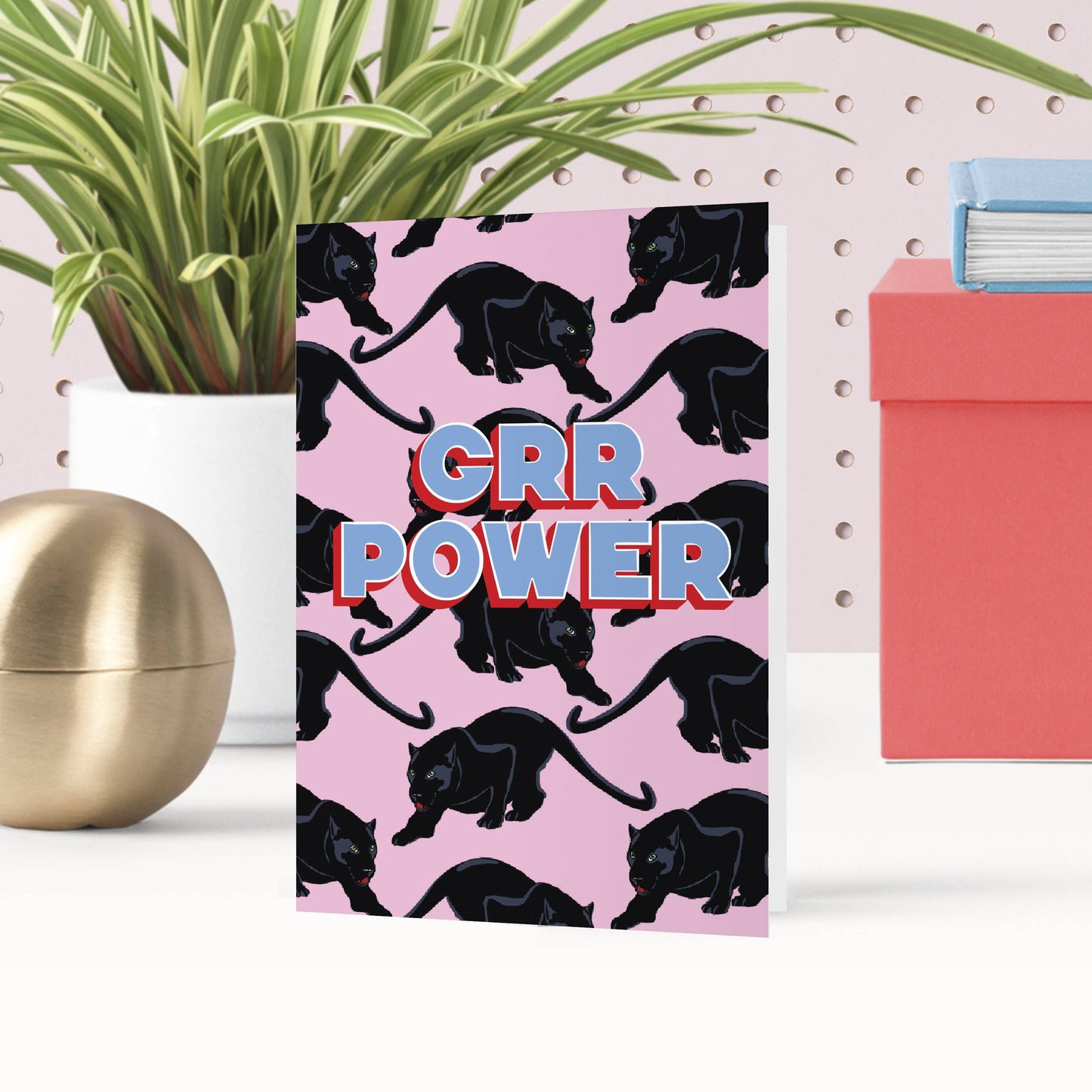 'Grr Power Panther' Greeting Card