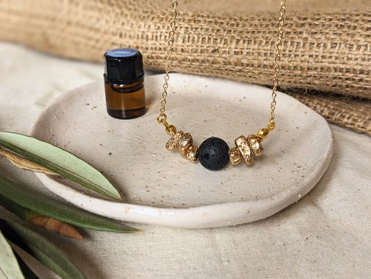 Gold Nugget – Aromatherapy Essential Oil Diffuser Necklace