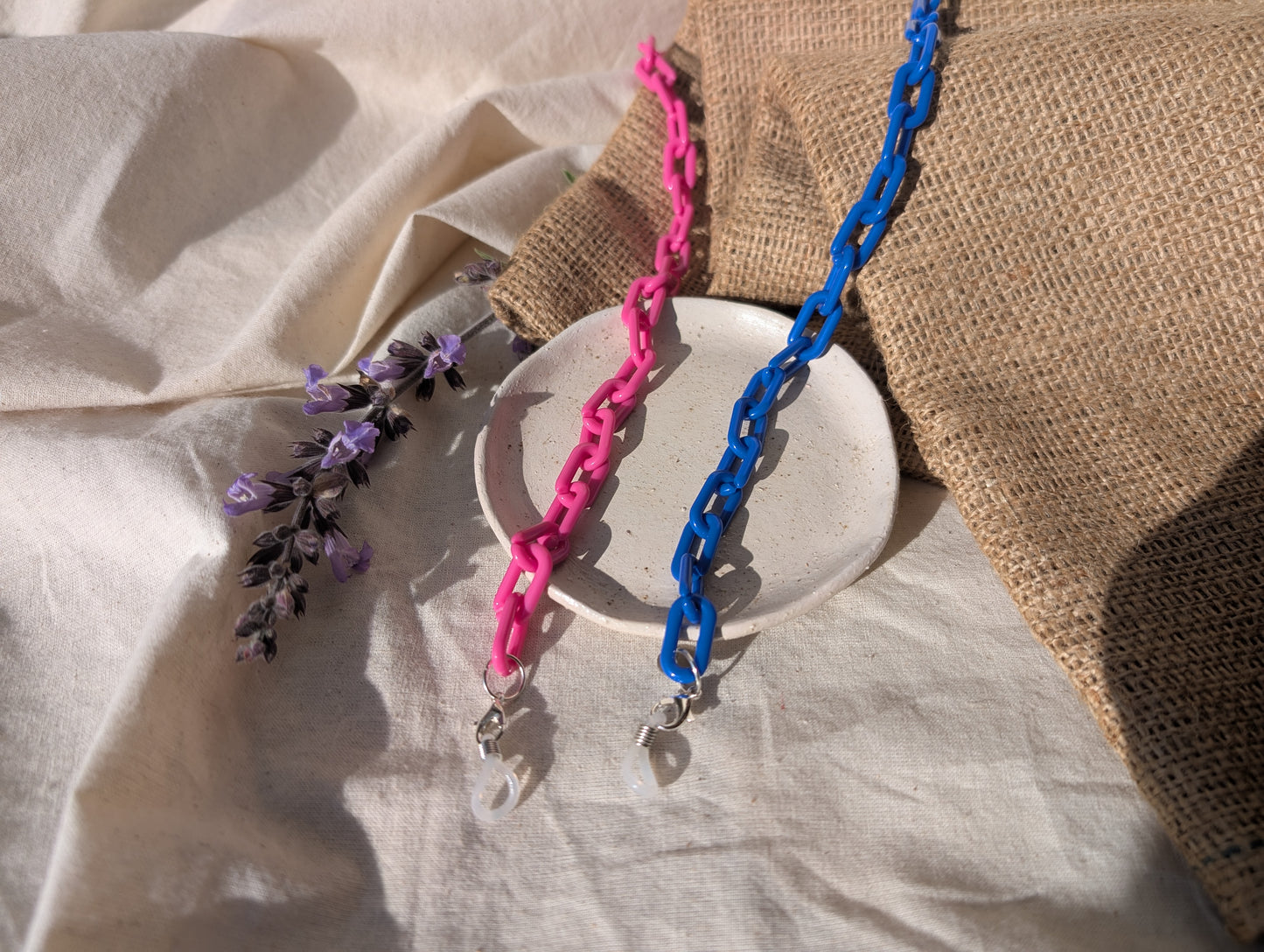 Laguna – Cobalt & Magenta Chunky Acrylic Glasses Chain