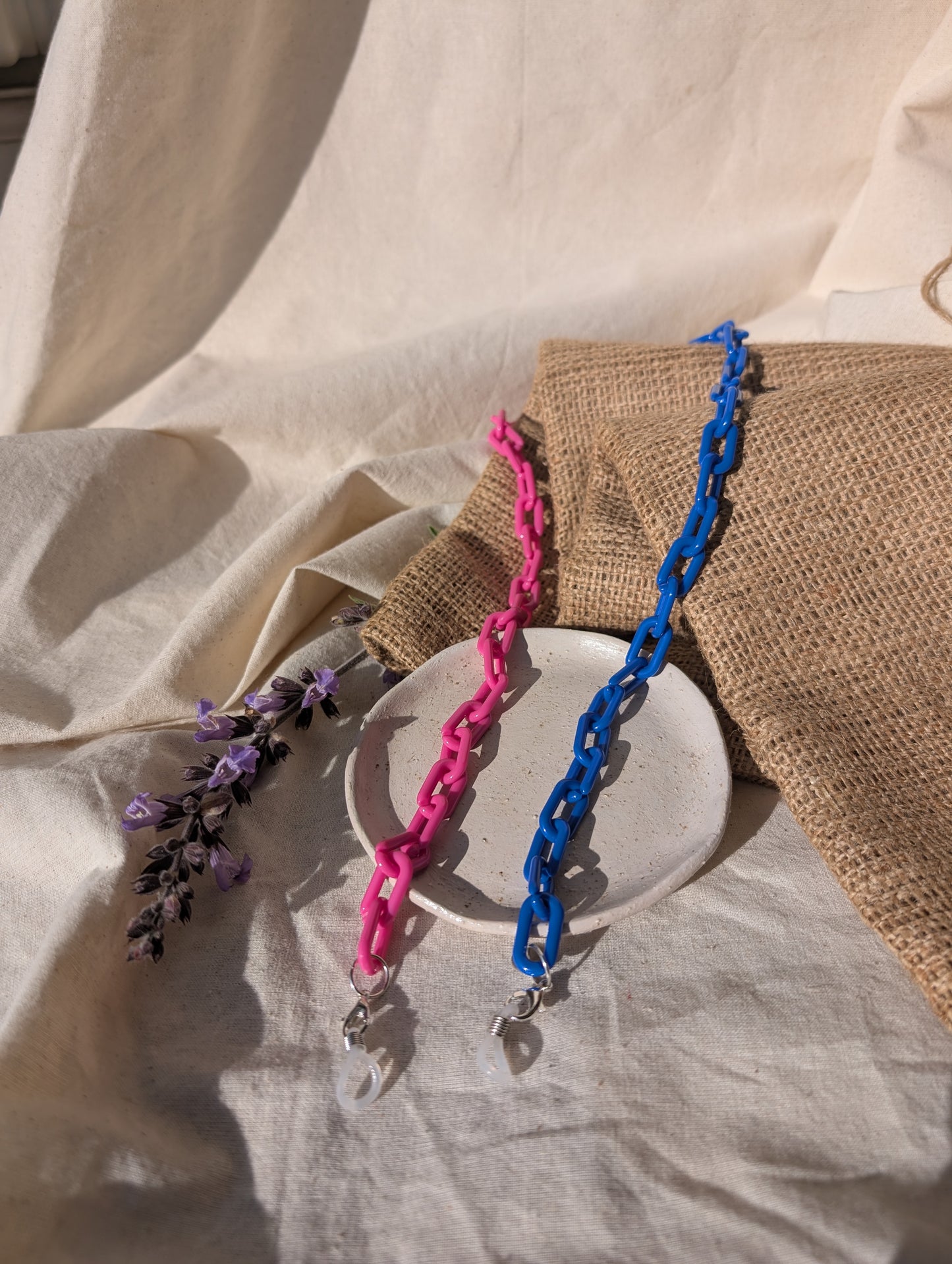 Laguna – Cobalt & Magenta Chunky Acrylic Glasses Chain