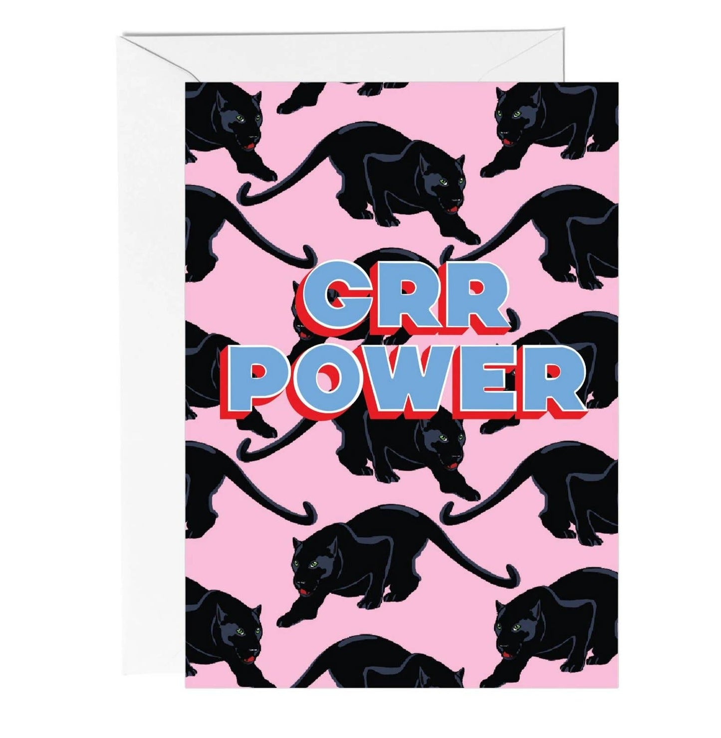 'Grr Power Panther' Greeting Card