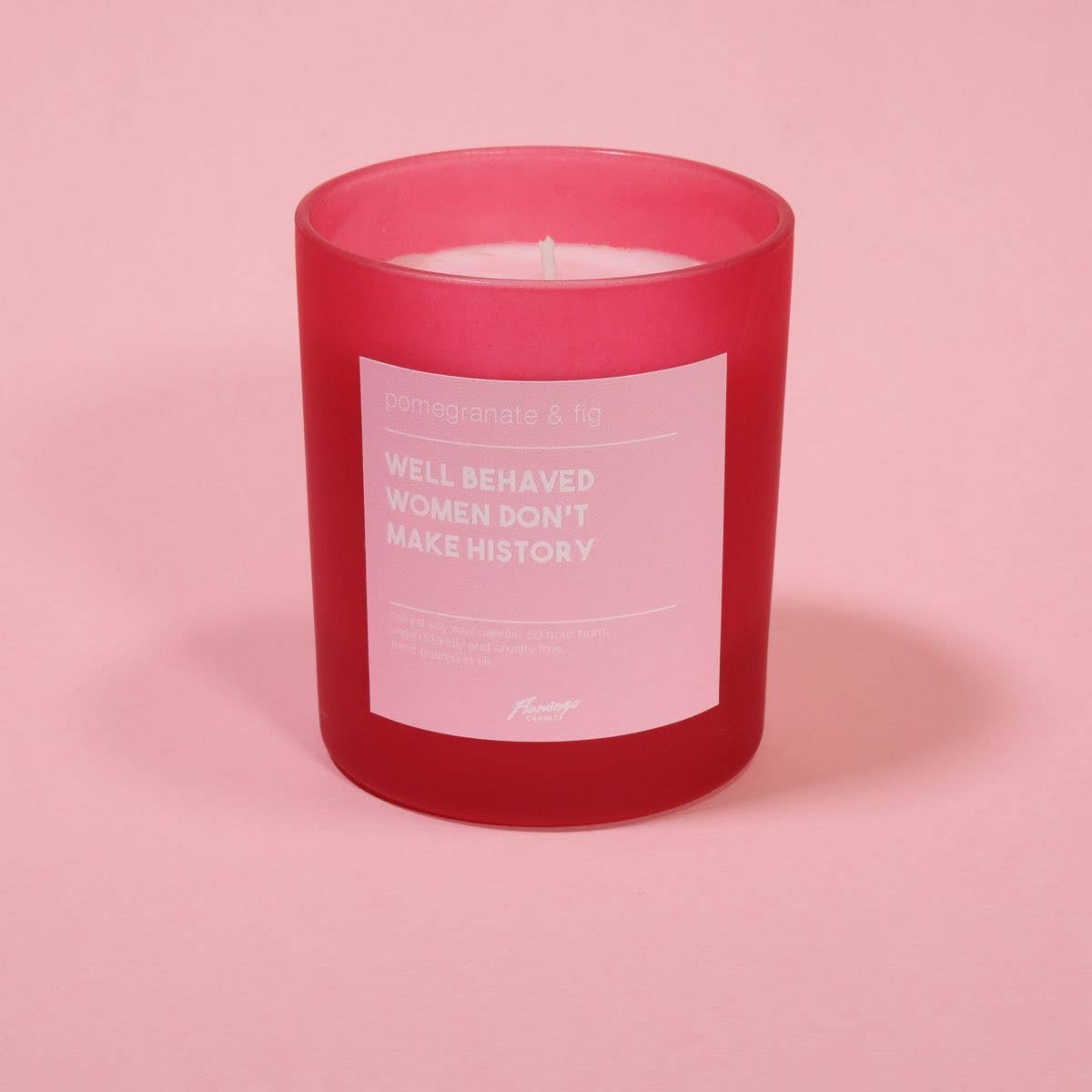 Pomegranate & Fig Well Behaved Women Don’t Make History Frosted Red Jar Candle