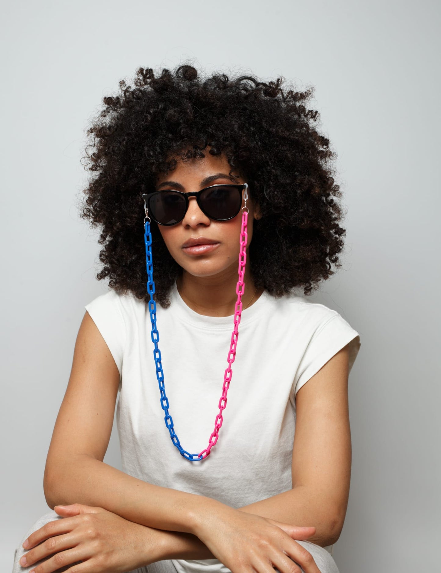 Laguna – Cobalt & Magenta Chunky Acrylic Glasses Chain