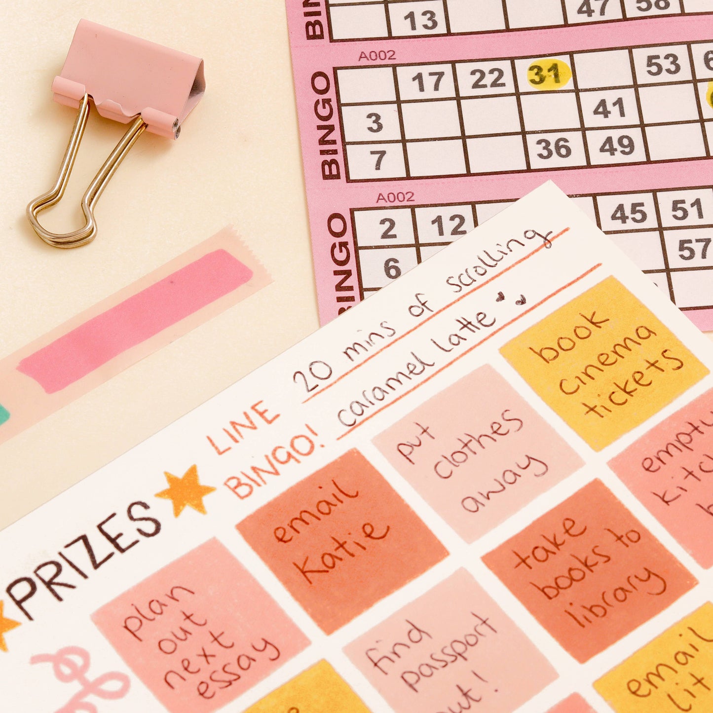 To do list bingo - square notepad