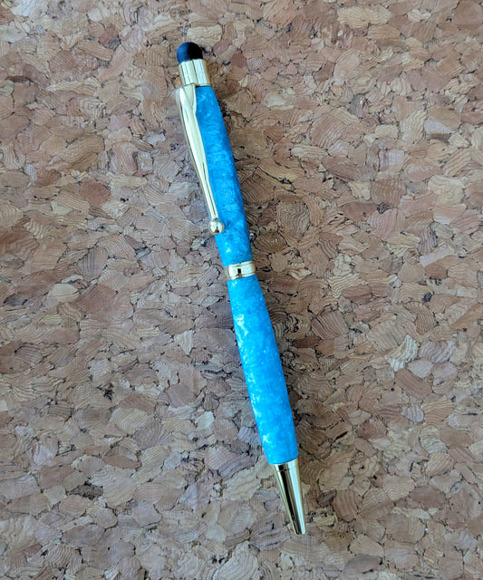 Stylus Twist Fundraiser Pen - Glitter Blue