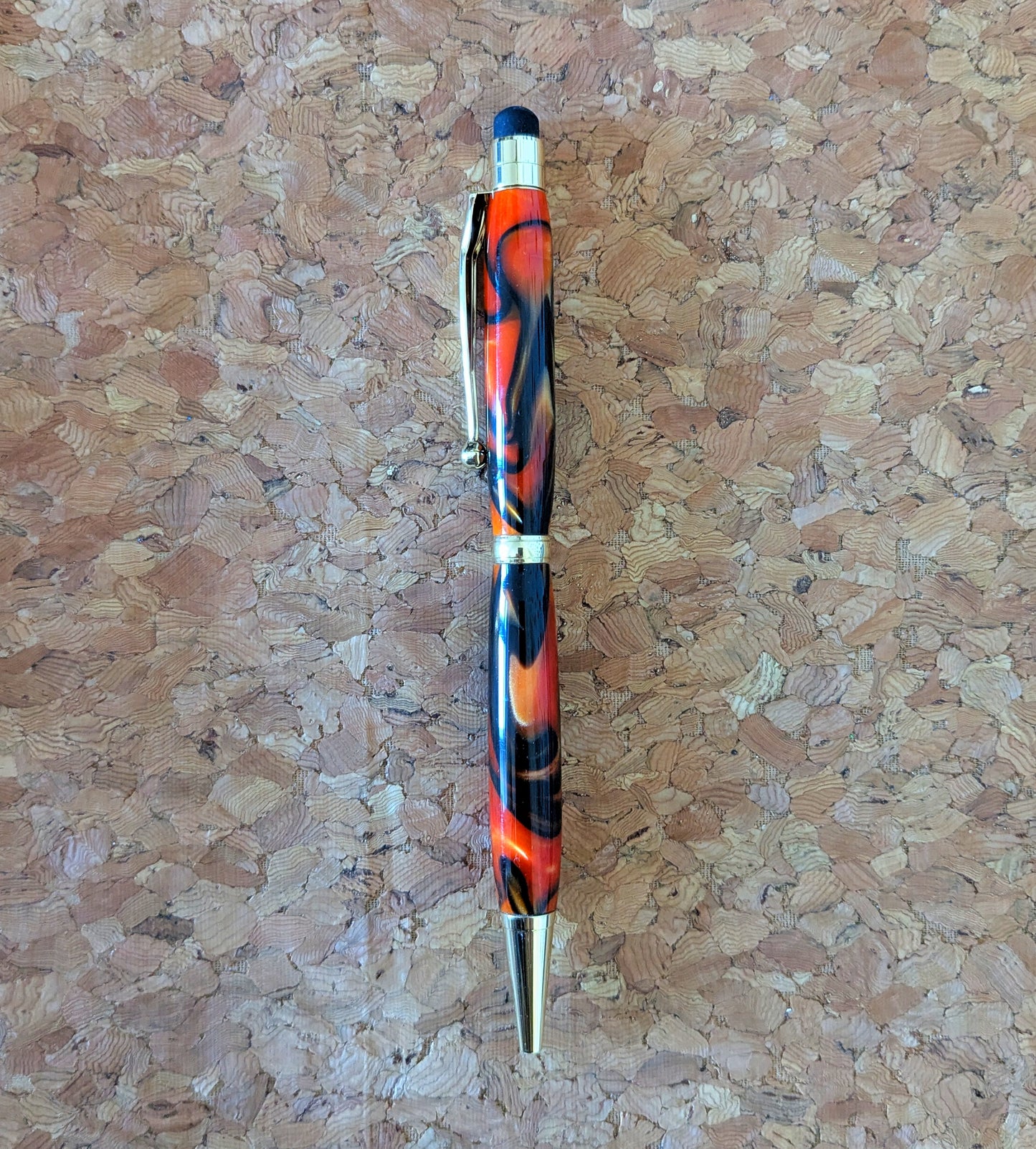 Stylus Twist Fundraiser Pen - Orange, Black