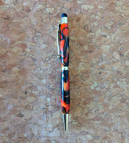 Stylus Twist Fundraiser Pen - Orange, Black