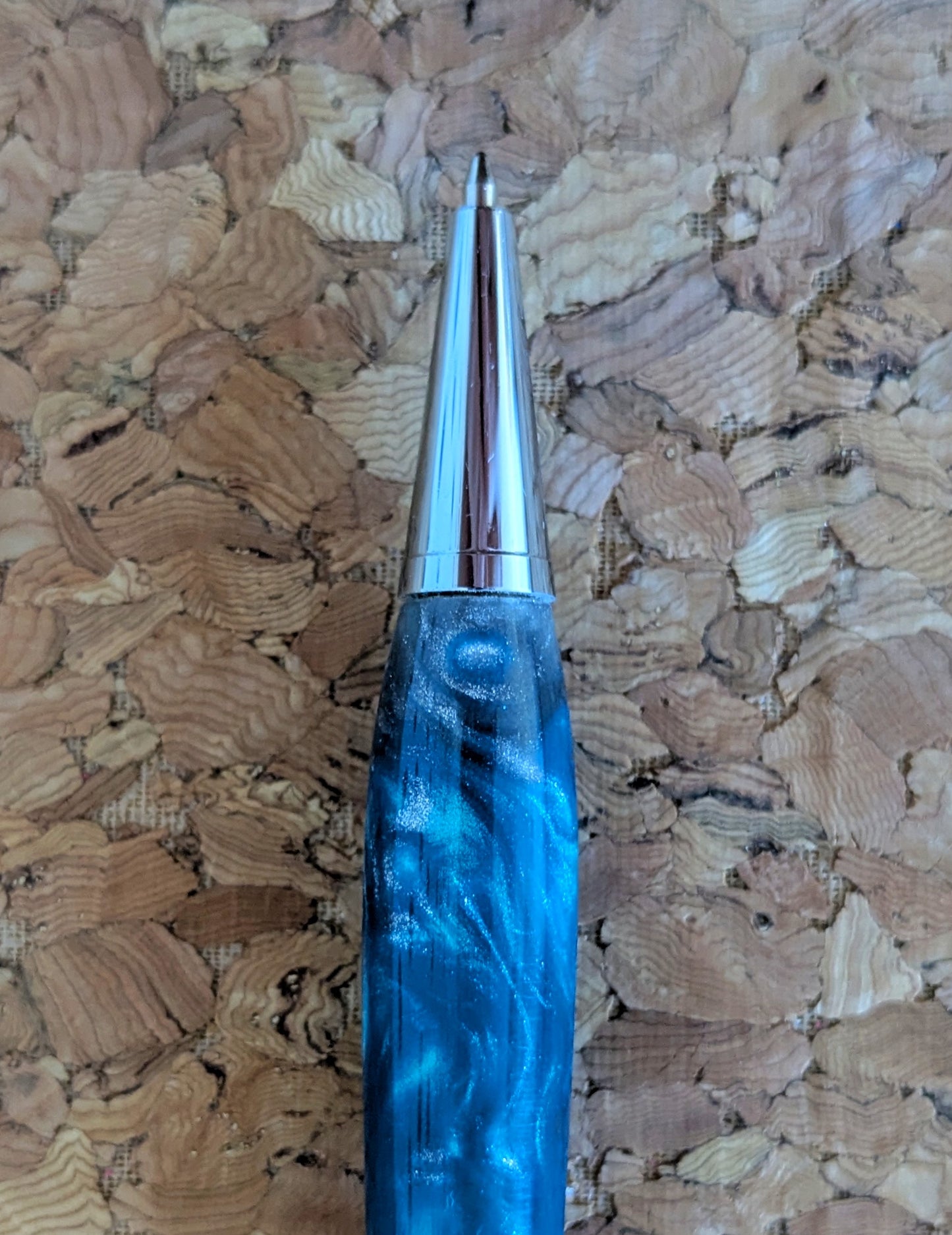 Standard Twist Fundraiser Pen - Turquoise, Silver Blend