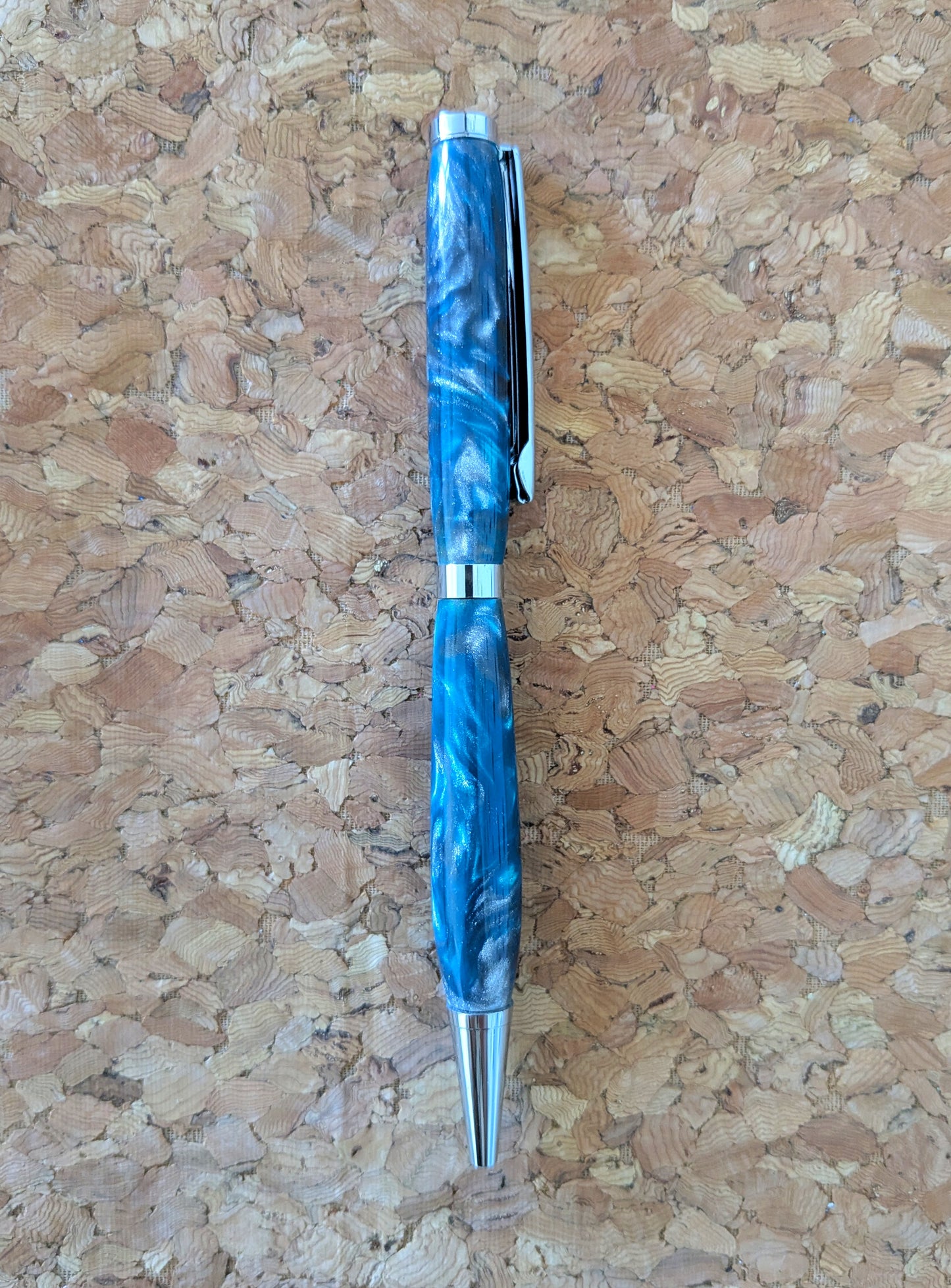 Standard Twist Fundraiser Pen - Turquoise, Silver Blend