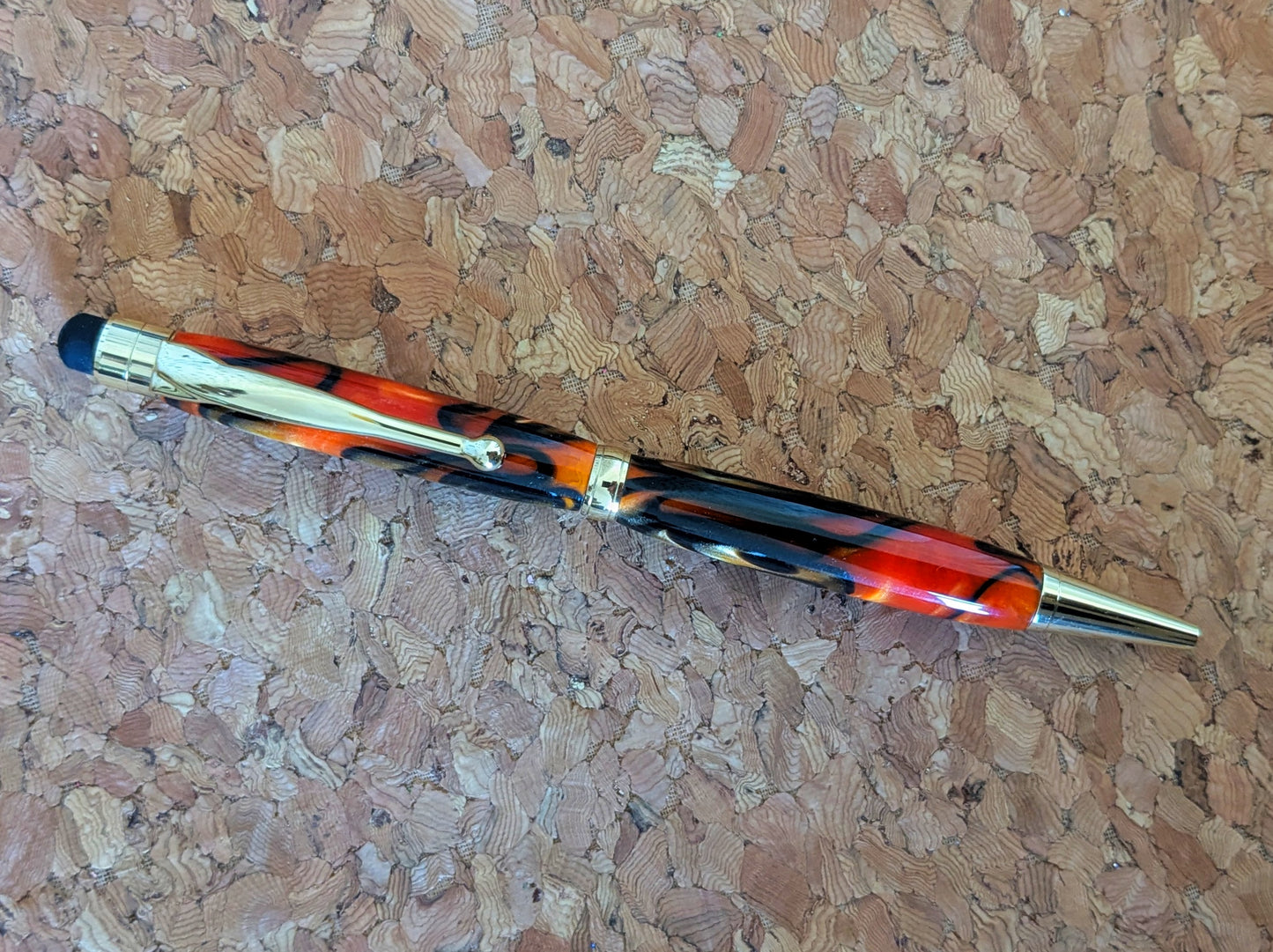 Stylus Twist Fundraiser Pen - Orange, Black