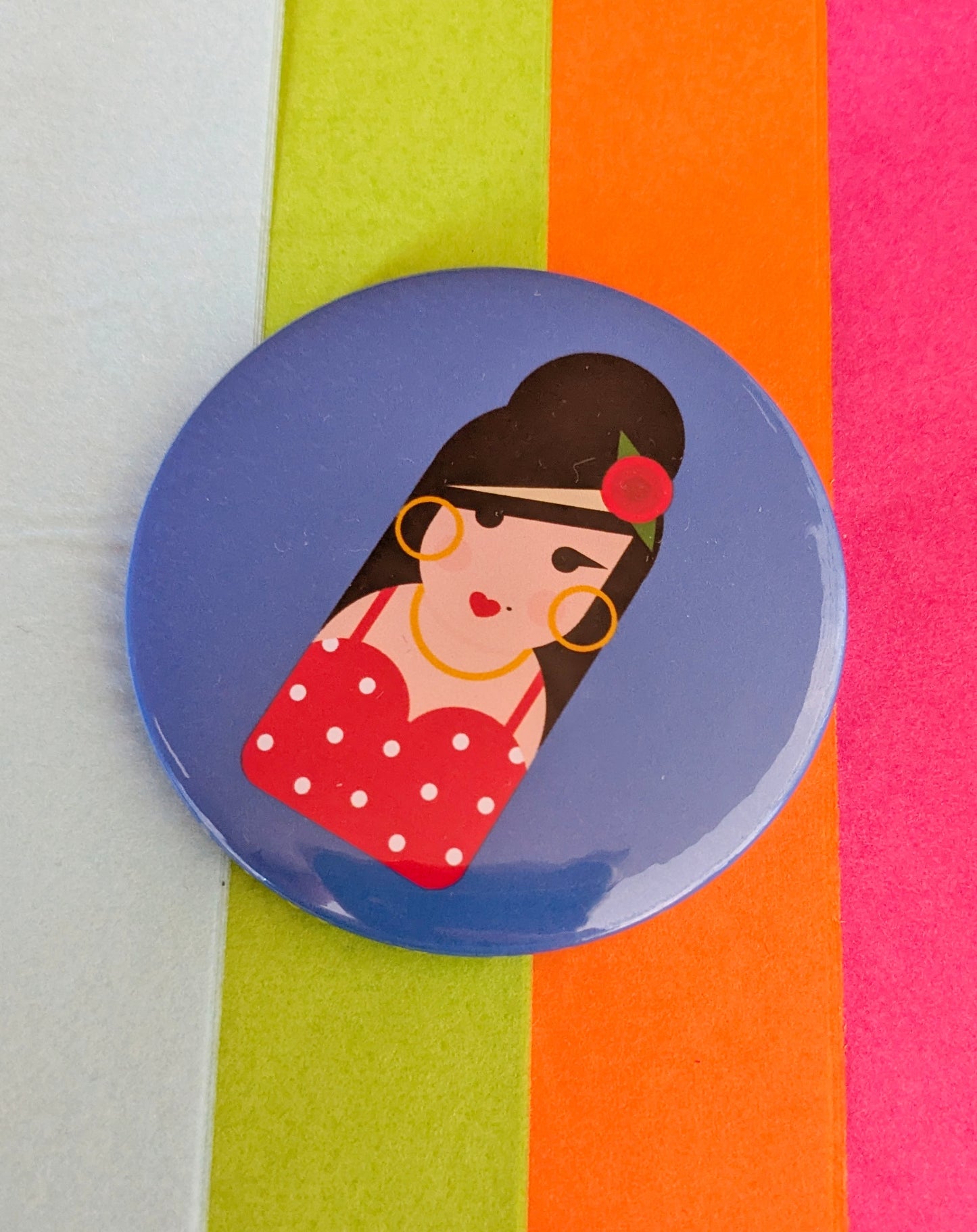 Little Icons Colourful Pocket Mirror - Amy Winehouse