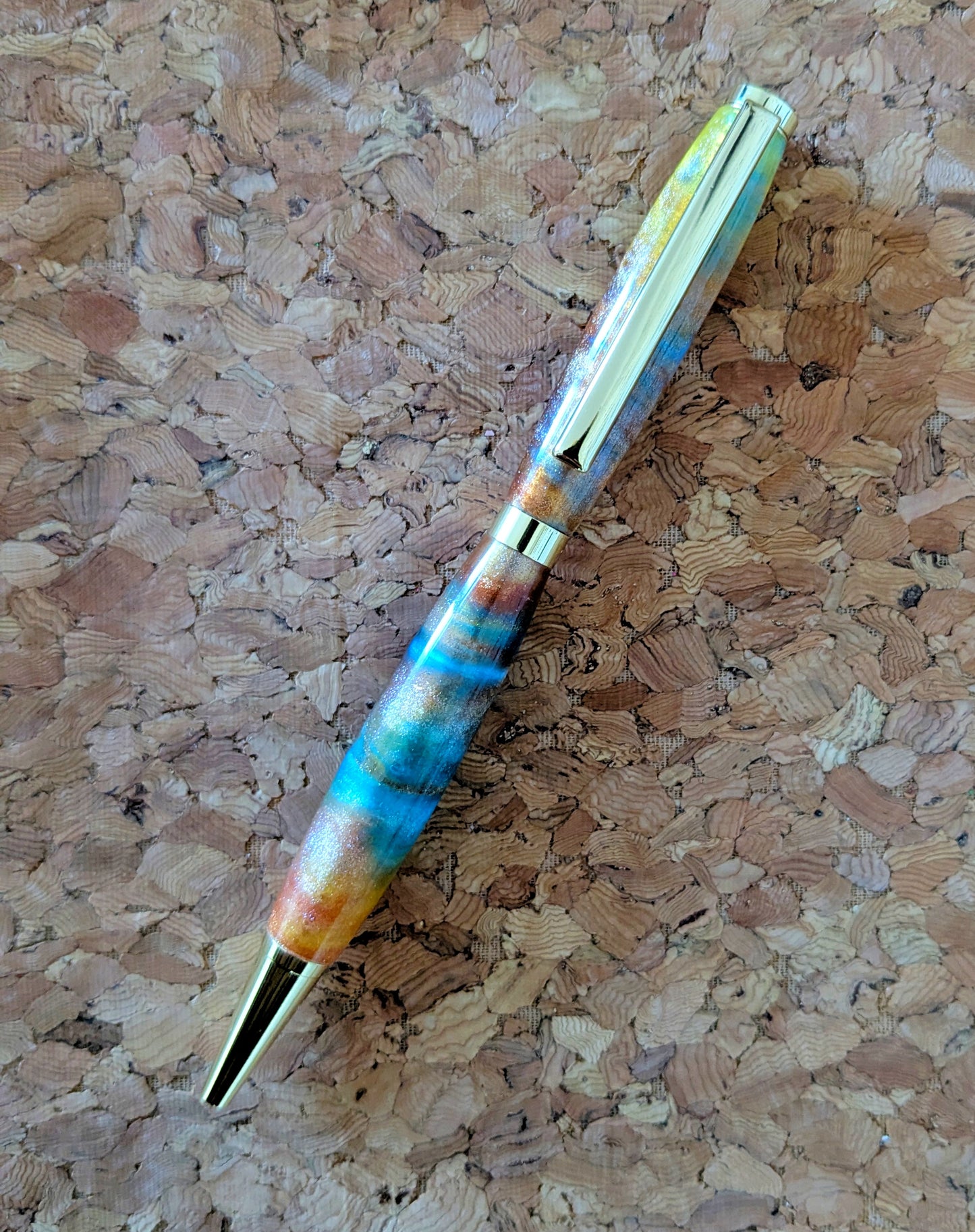 Standard Twist Fundraiser Pen - Blue, Copper, Yellow