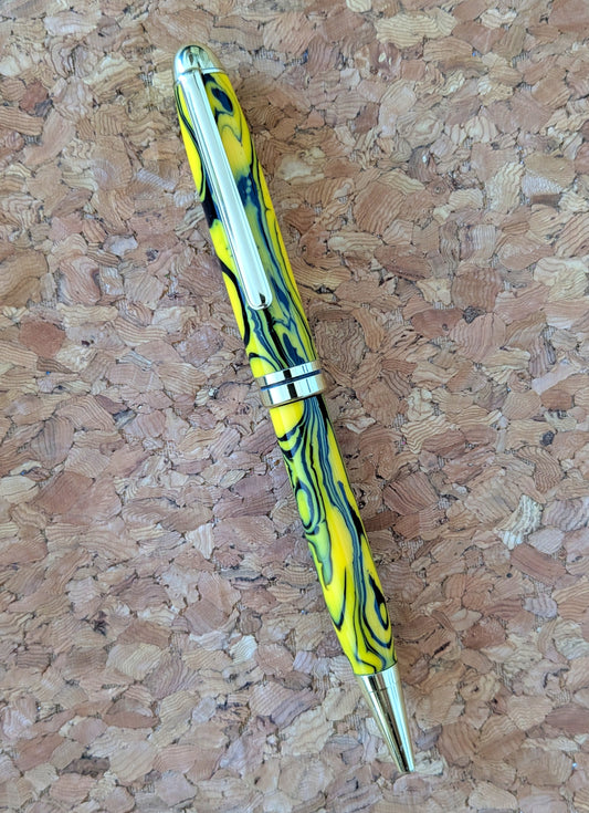 Euro Twist Fundraiser Pen - Yellow, Black