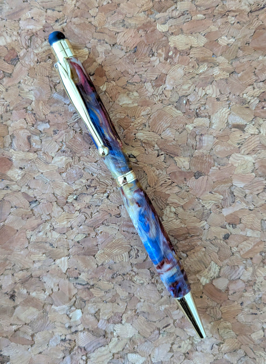 Stylus Twist Fundraiser Pen - Blue, Red, White, Yellow