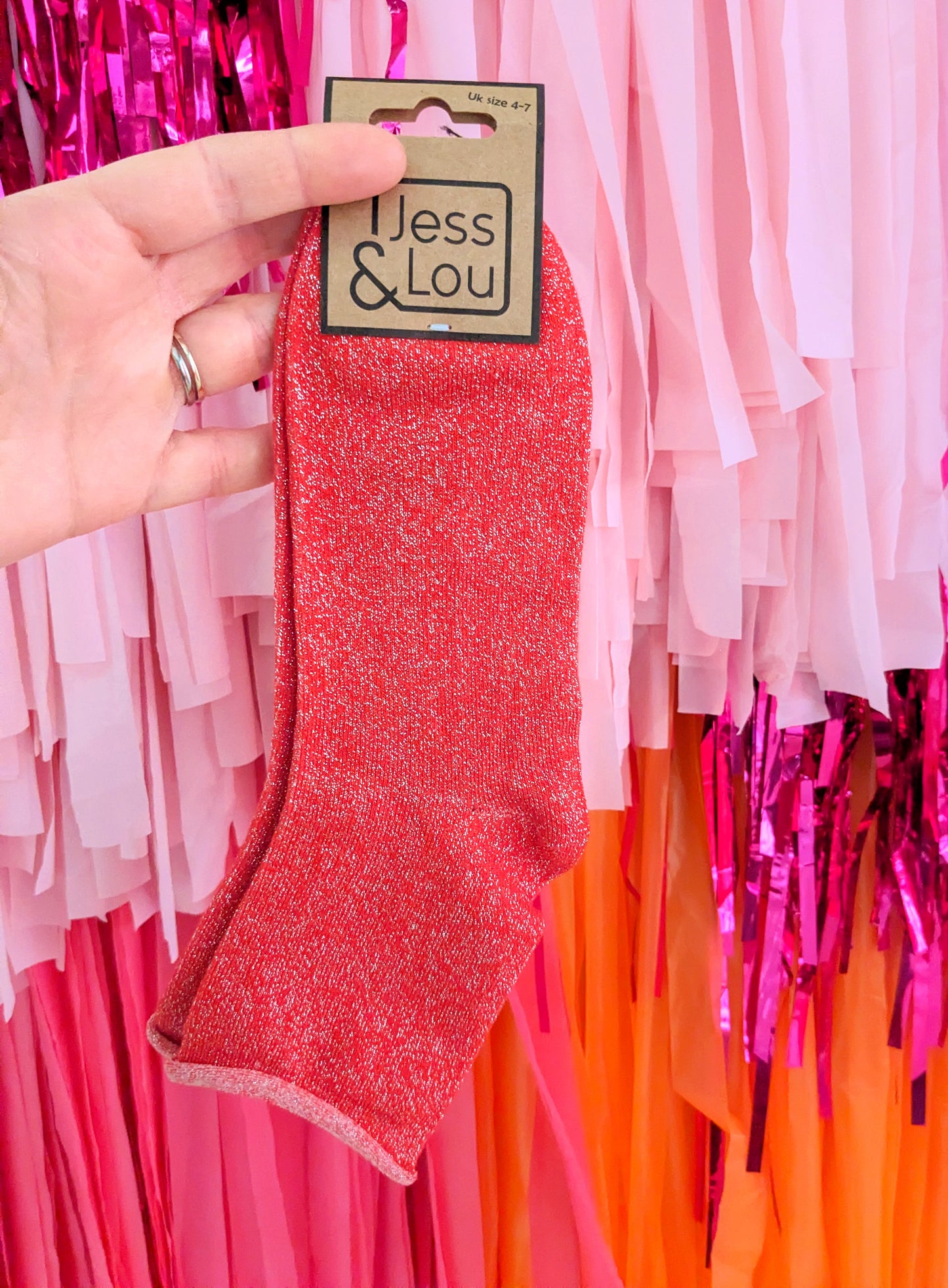 Sparkly Party Socks - Red