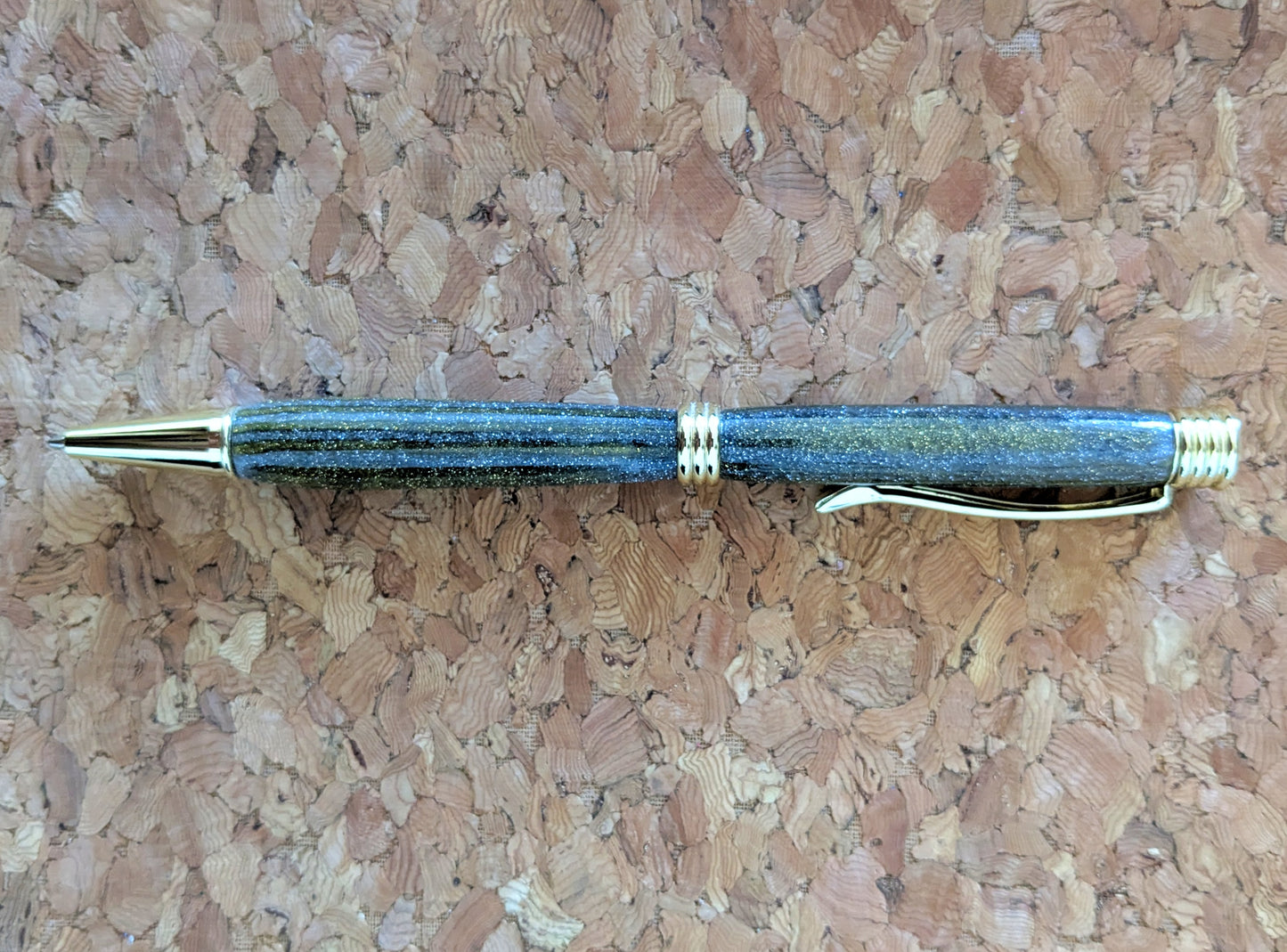 Standard Twist Fundraiser Pen - Gold, Silver Glitter