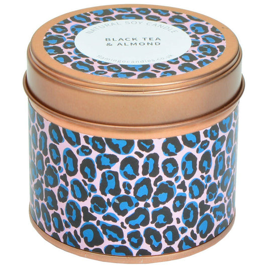 Black Tea & Almond Leopard Print Tin Candle