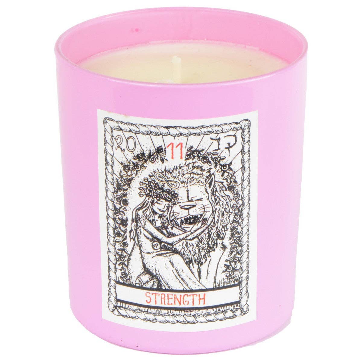 Vanilla Rose 'Strength' Tarot Card Candle