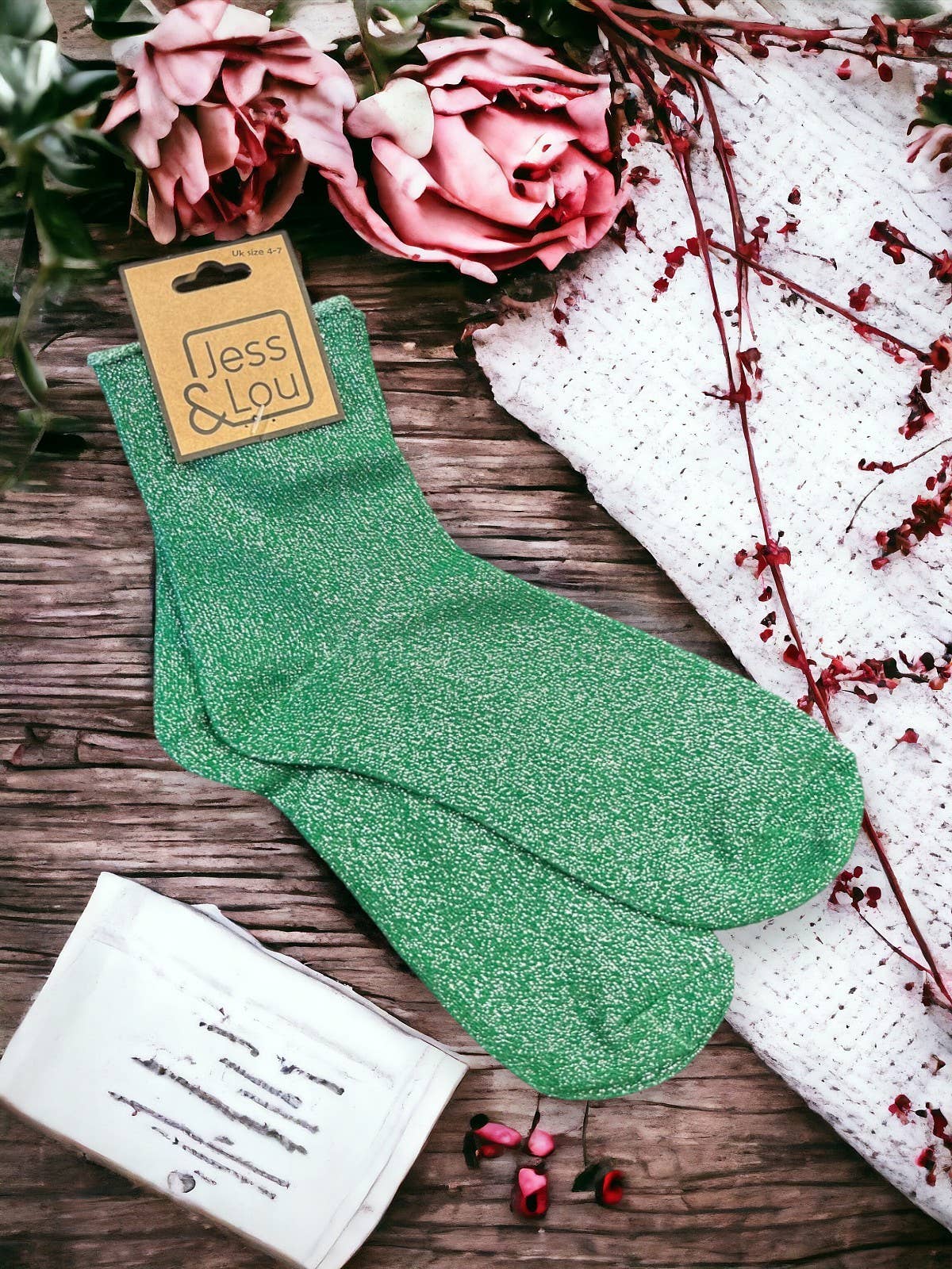 Sparkly Party Socks - Green