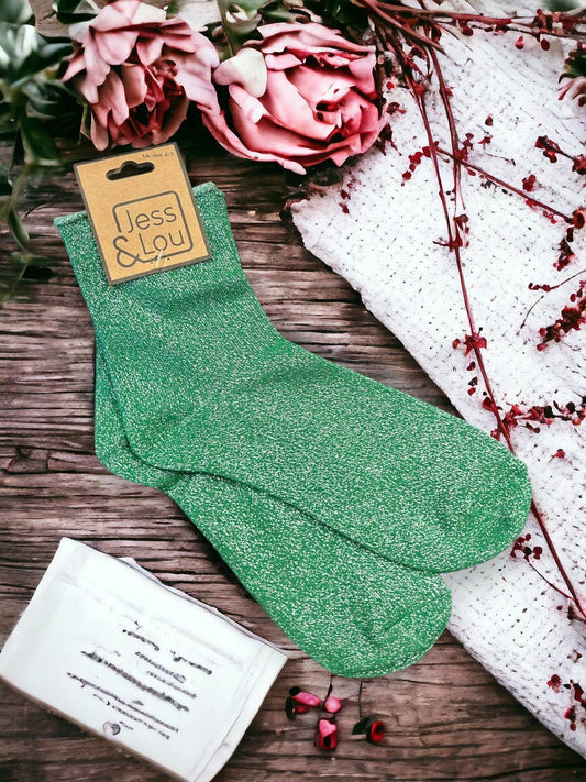 Sparkly Party Socks - Green