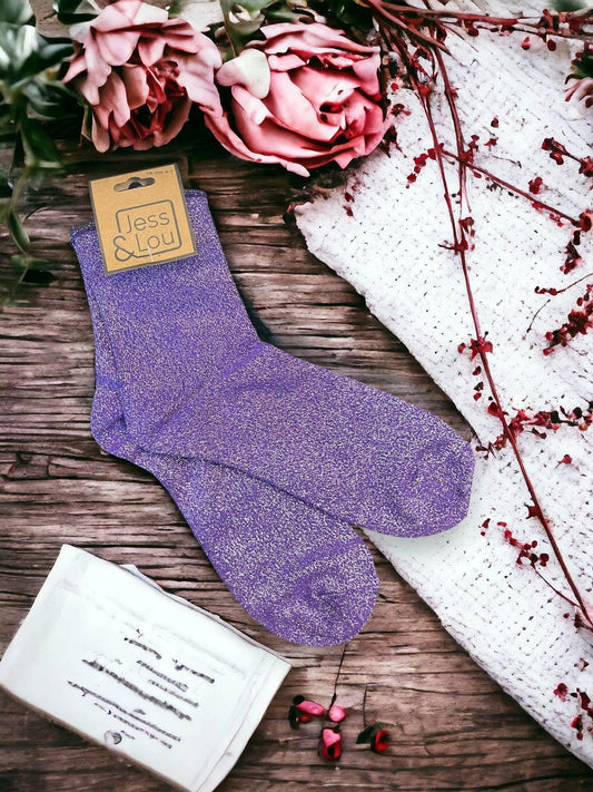 Sparkly Party Socks - Purple