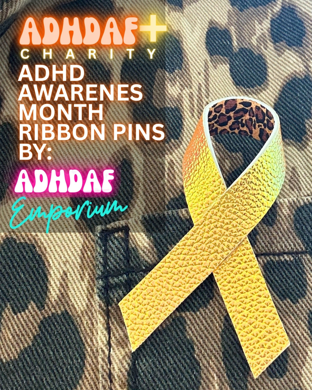 ADHDAF Emporium ADHD Awareness Ribbon Pin 2025 edition