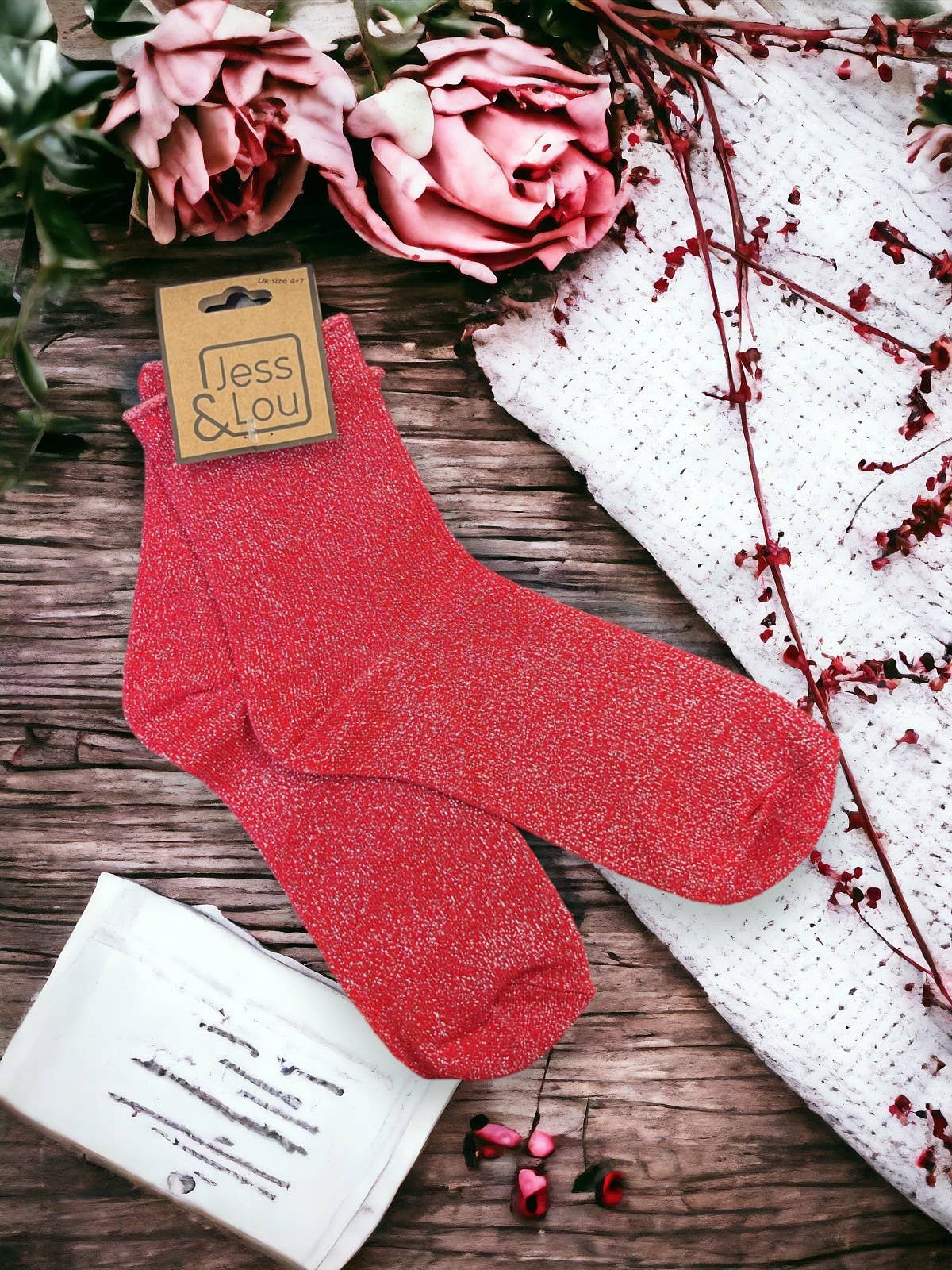Sparkly Party Socks - Red