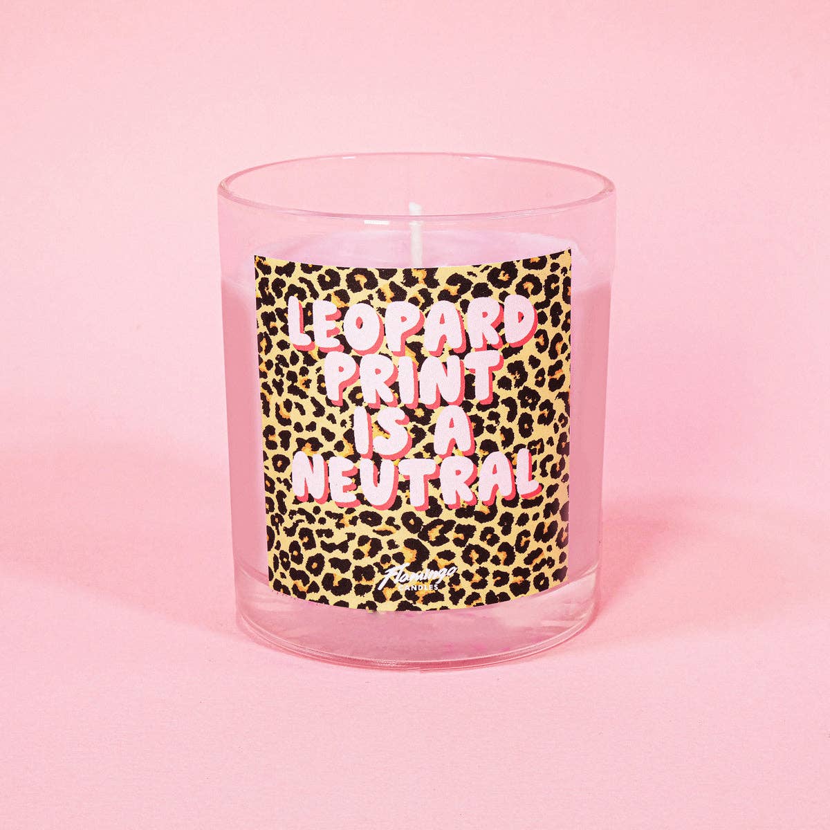 Watermelon Leopard Print is a Neutral Leopard Print Candle