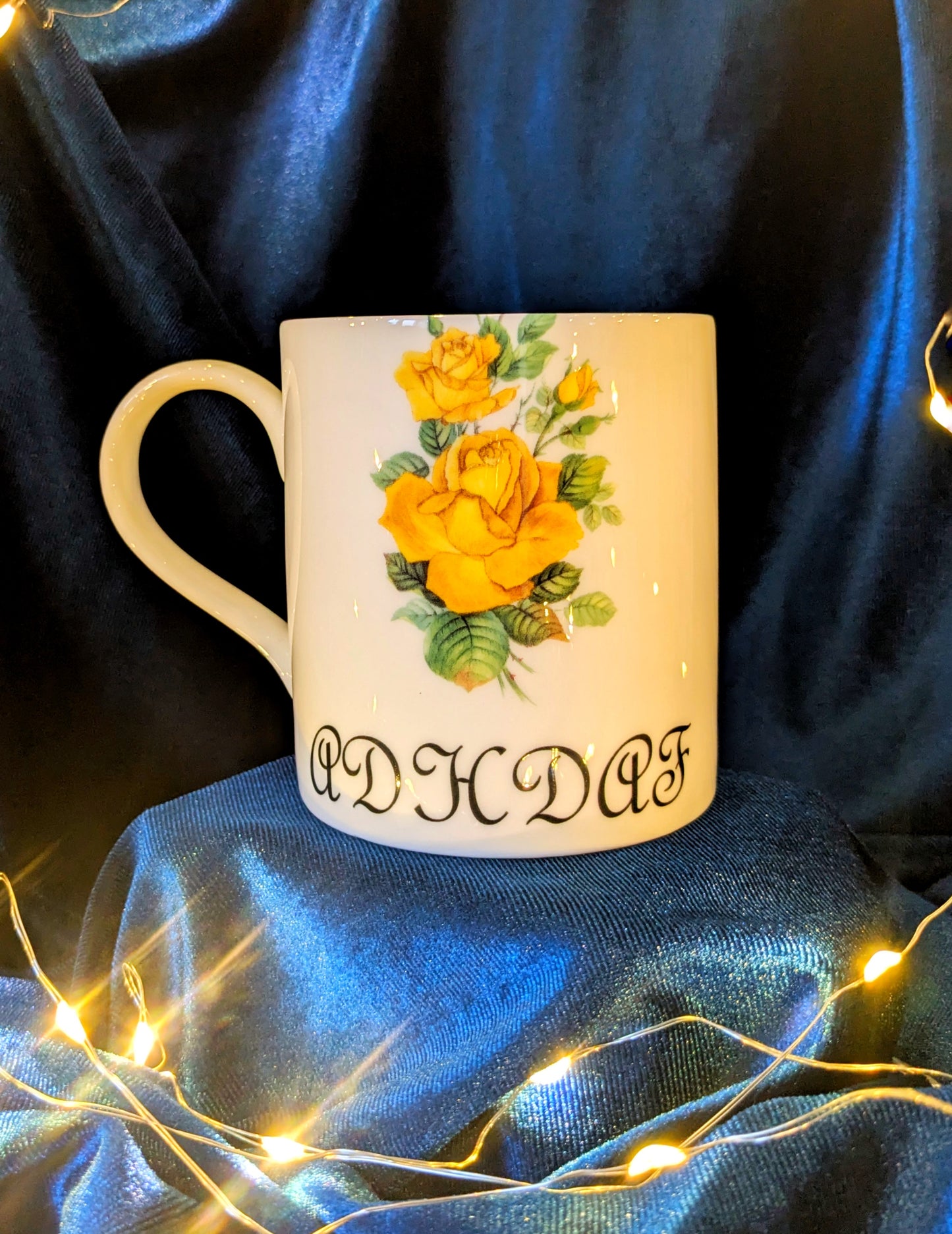 Fine Bone China Mug - ADHDAF Yellow