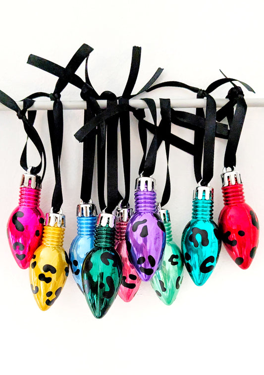 Leopard Print Bulb Bauble Tree Decorations
