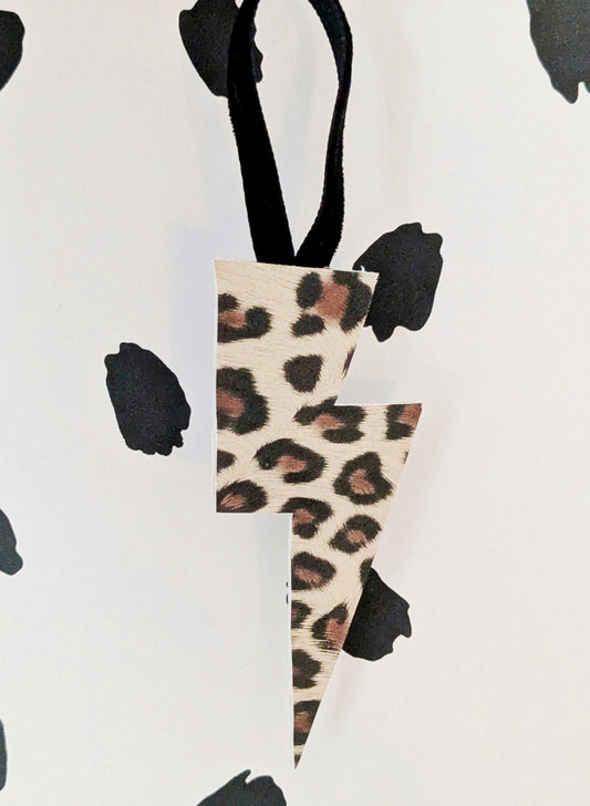 Leopard Print Tree Bolts - Natural Christmas Tree Decorations