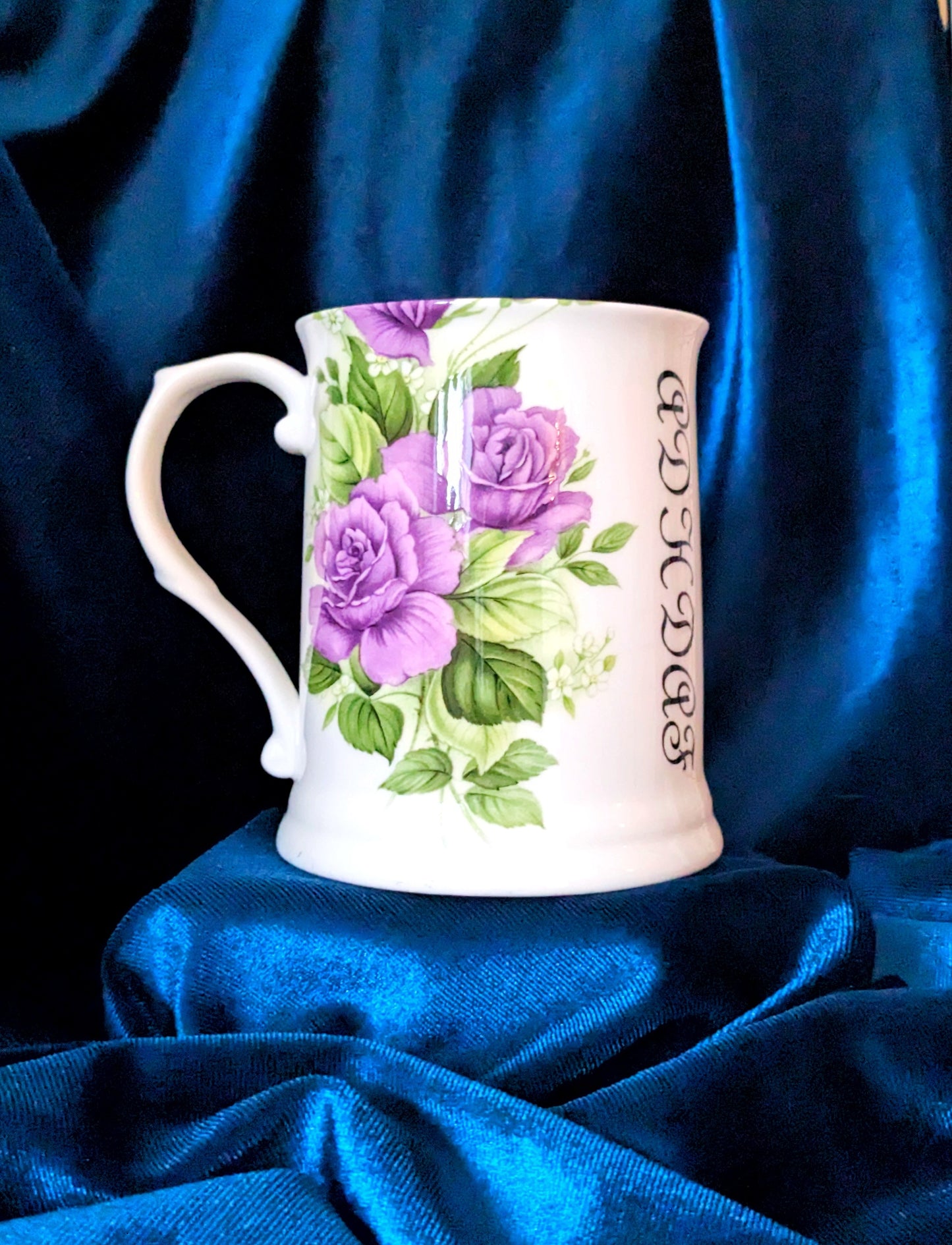 Fine Bone China Tankard - ADHDAF Purple Flower